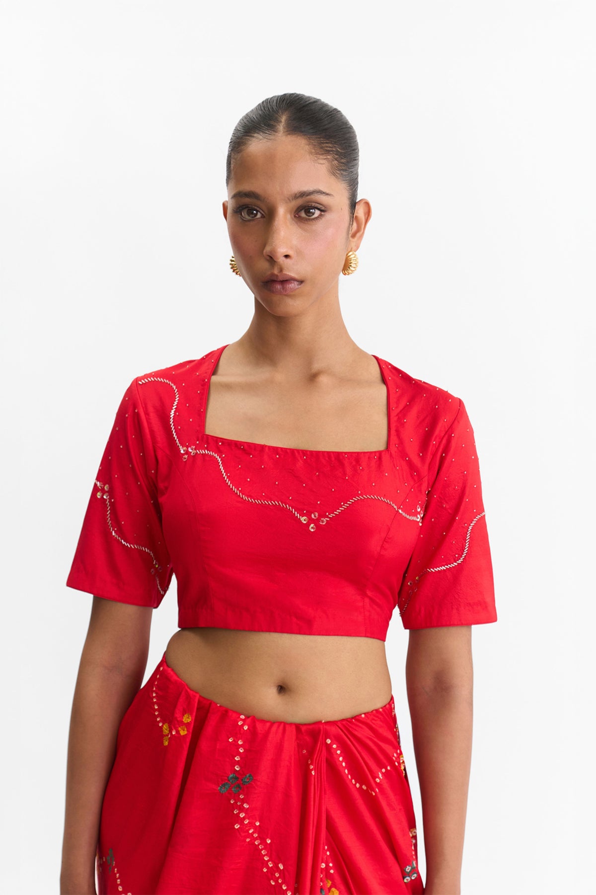 Mori Red Saree