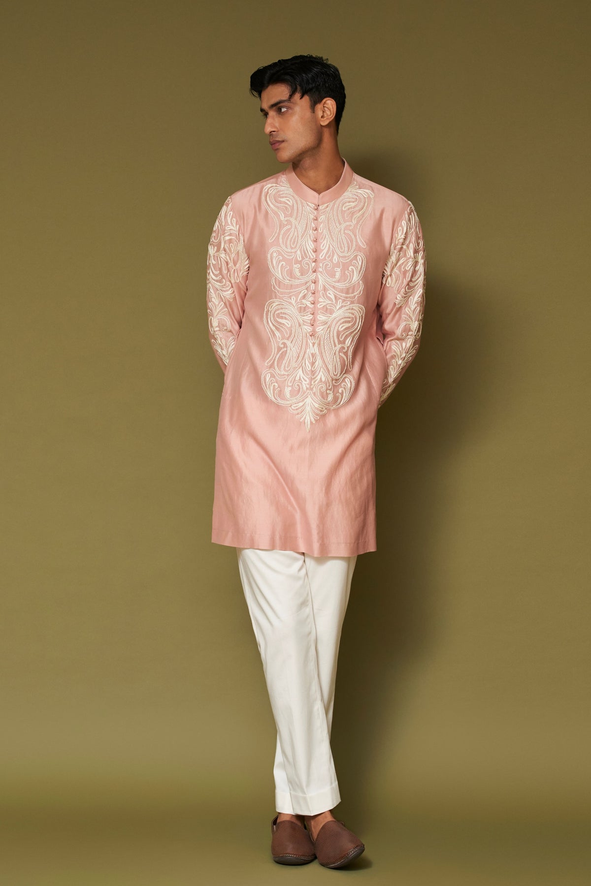 Pink Dori Embroidered Kurta Set