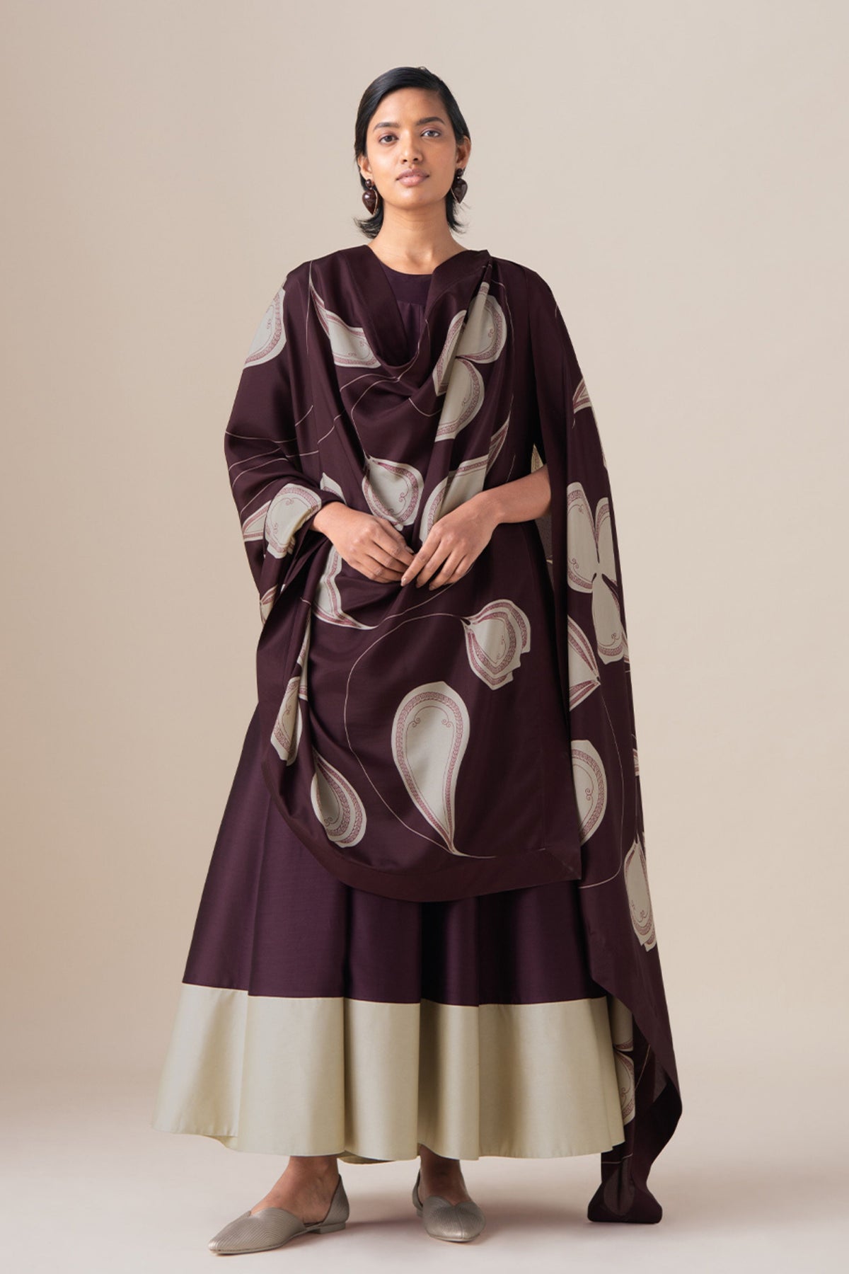 Omira Burgundy Anarkali Set