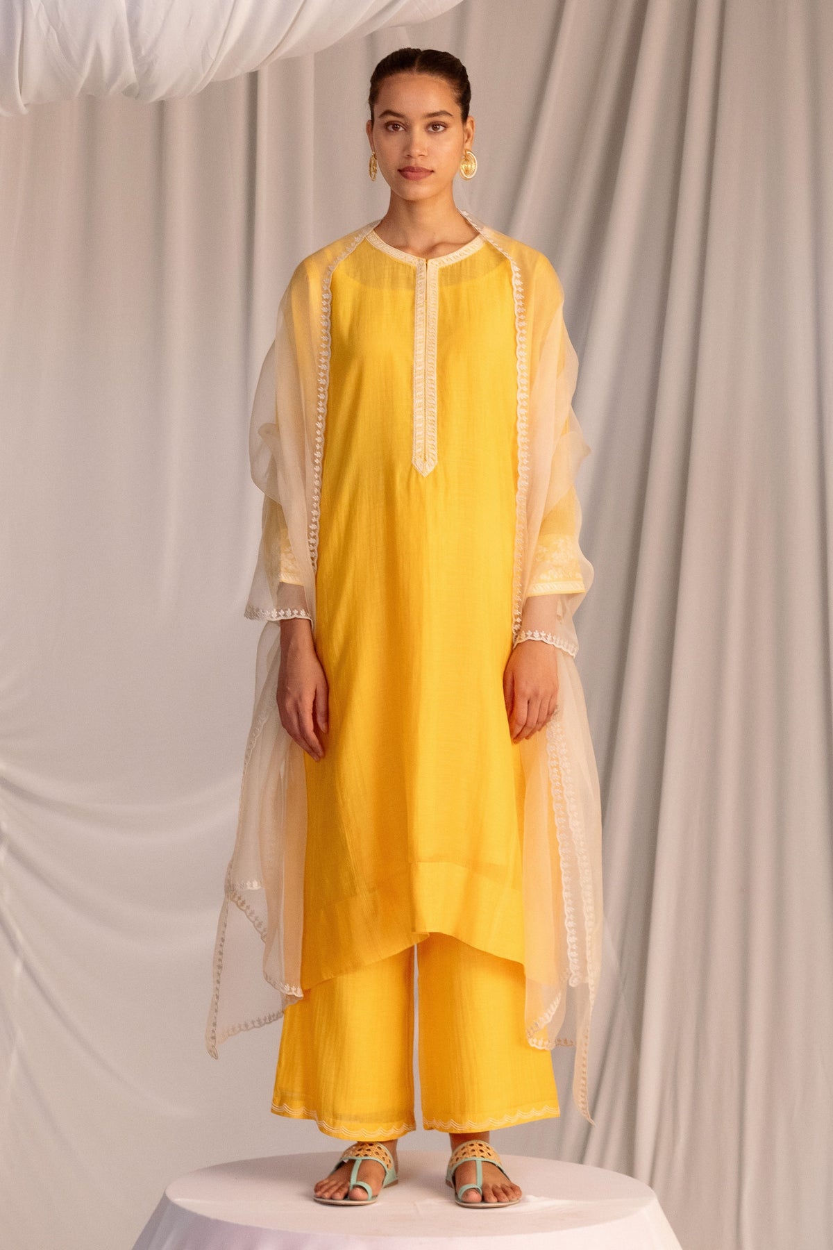 Mango Embroidered Tunic &amp; Trouser Set
