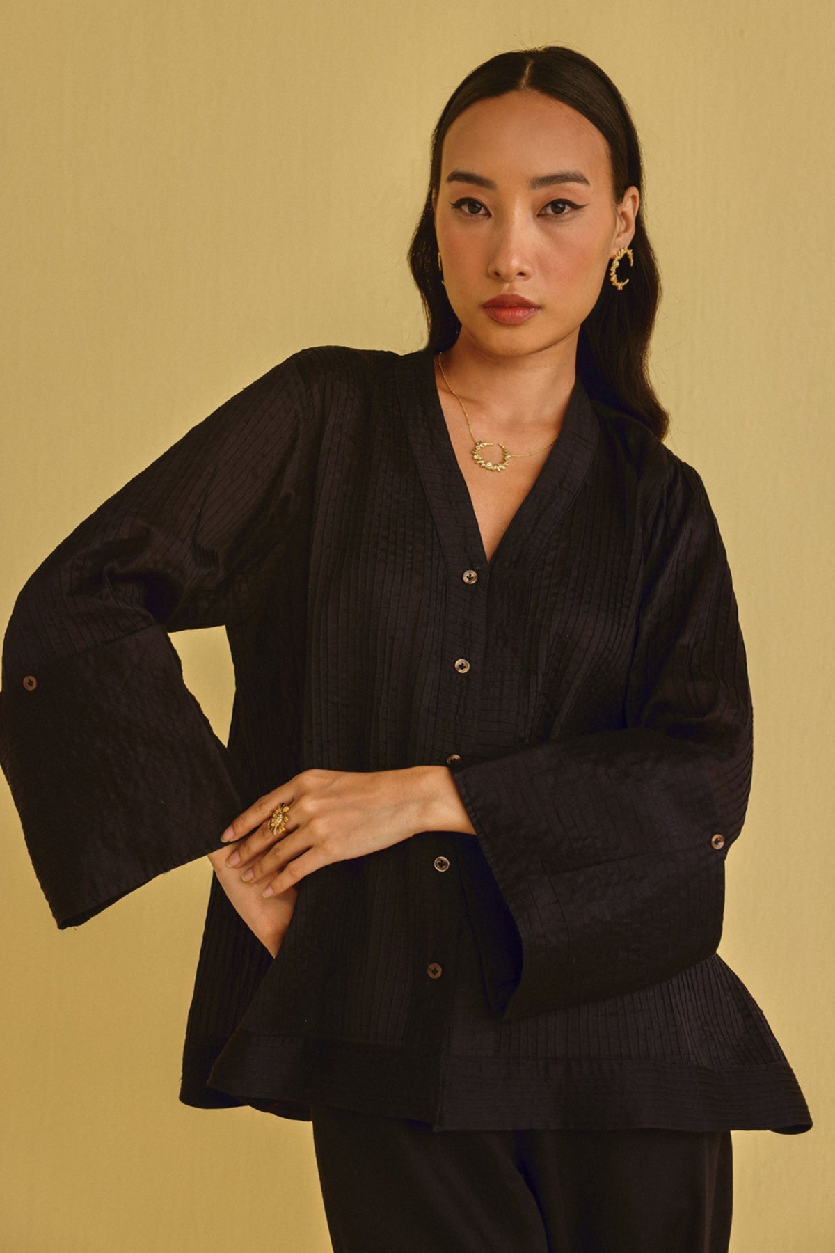 Pintuck Jacket With Palazzos