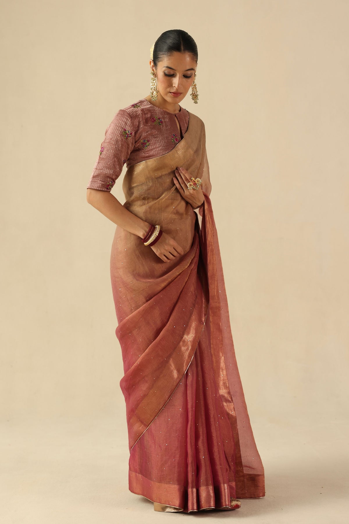 Peach Taj Gul Saree