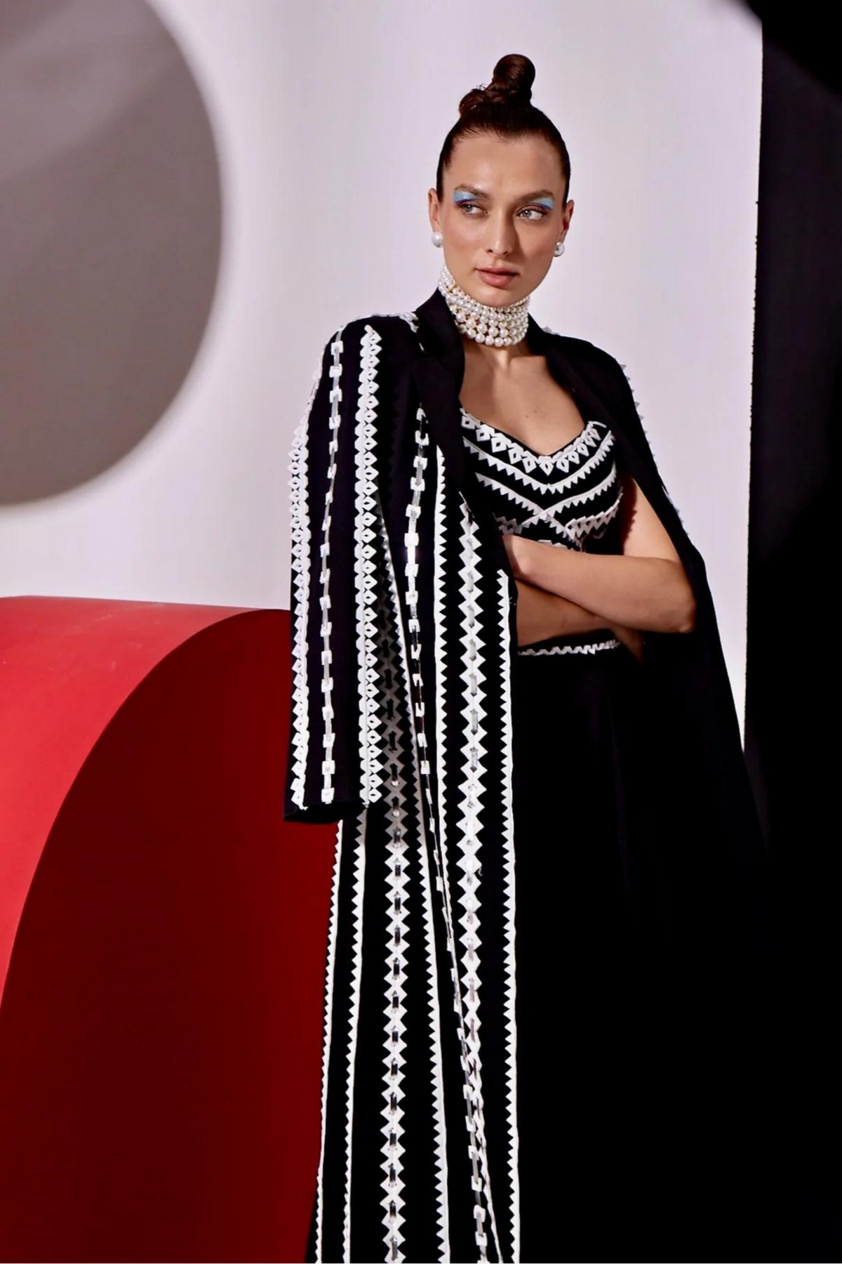 Jacket With Drape Skirt