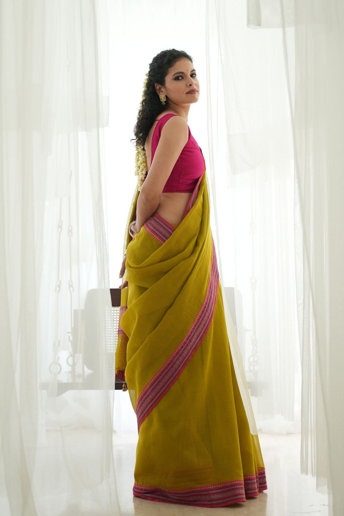 Pratima Golden Heritage Green Saree
