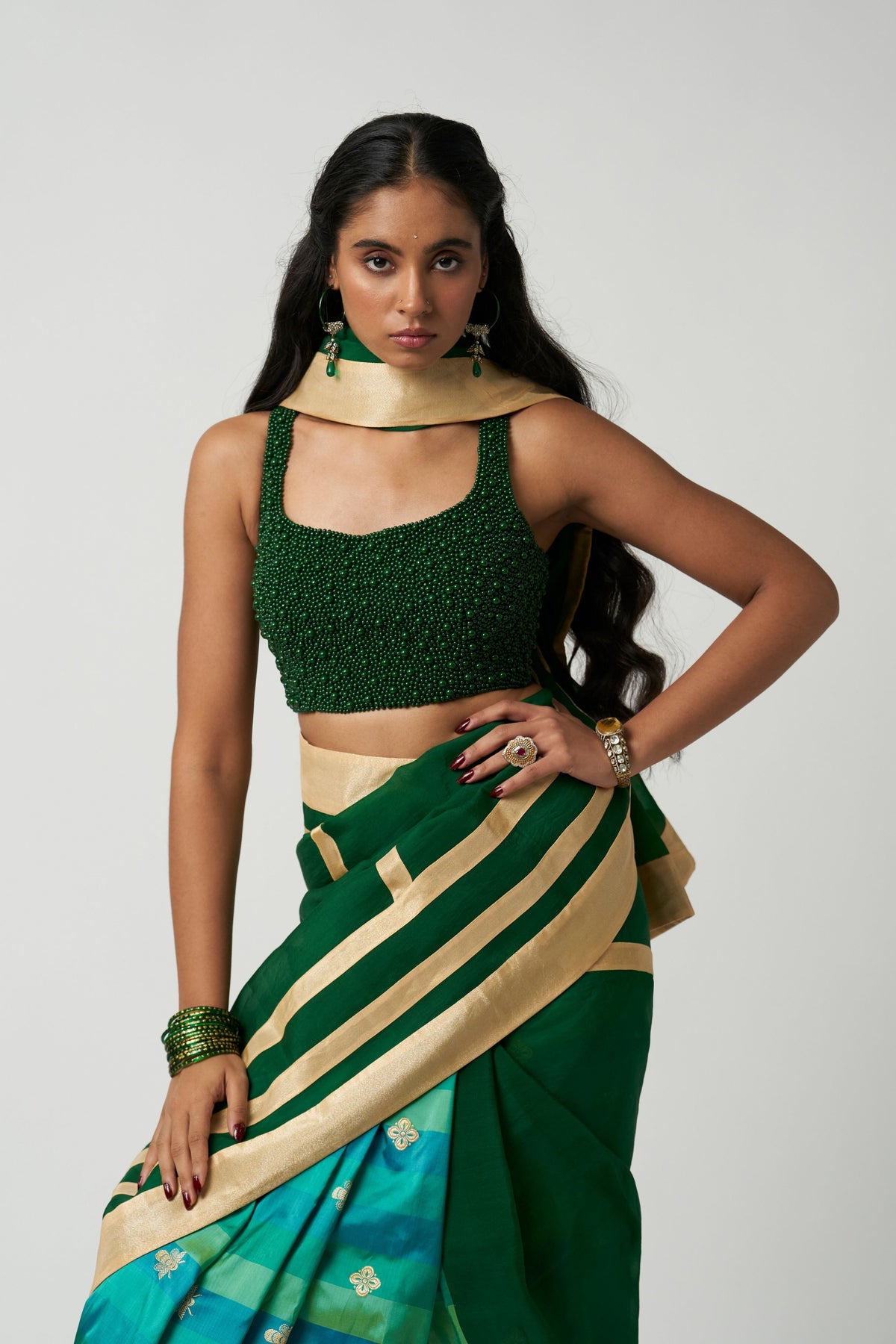 Emerald Mehrabiya Saree