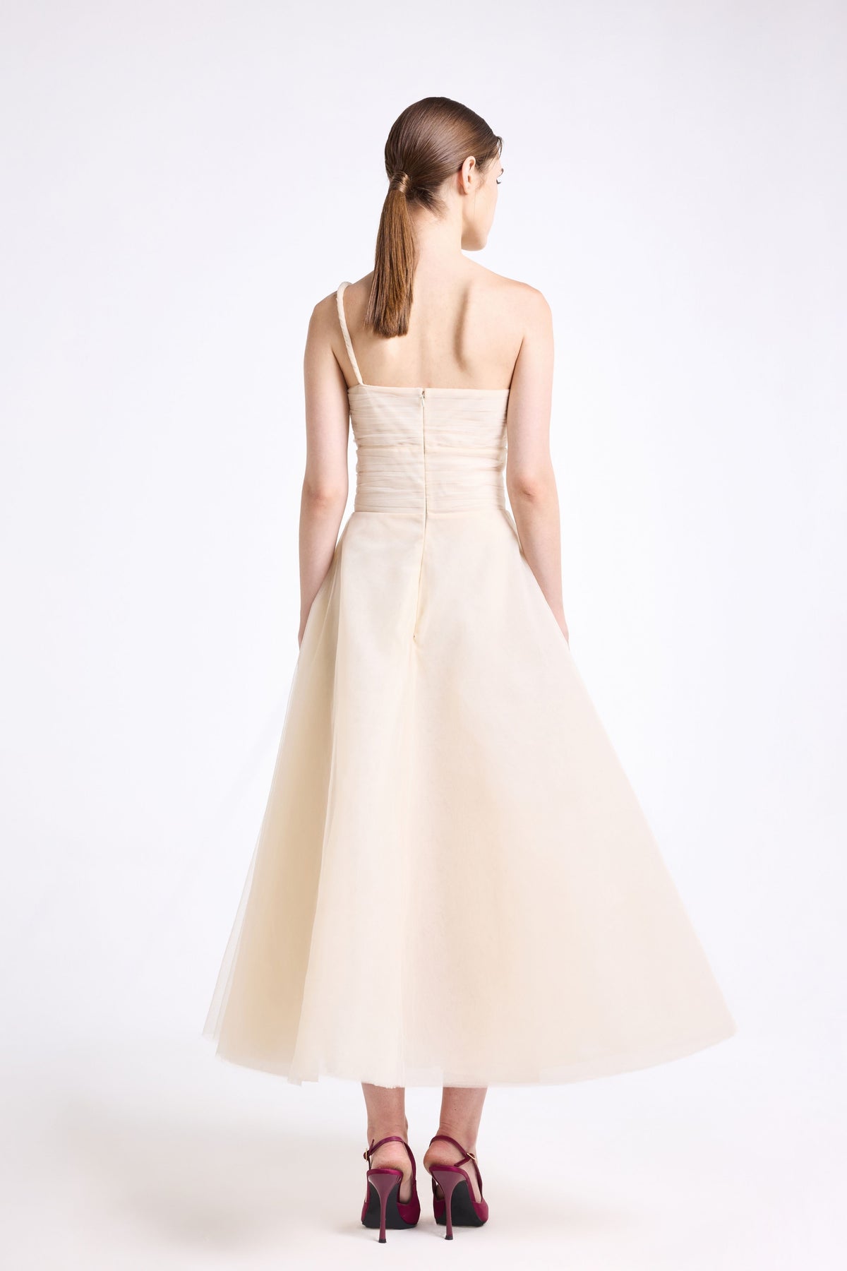 Twisted Strap Draped Midi