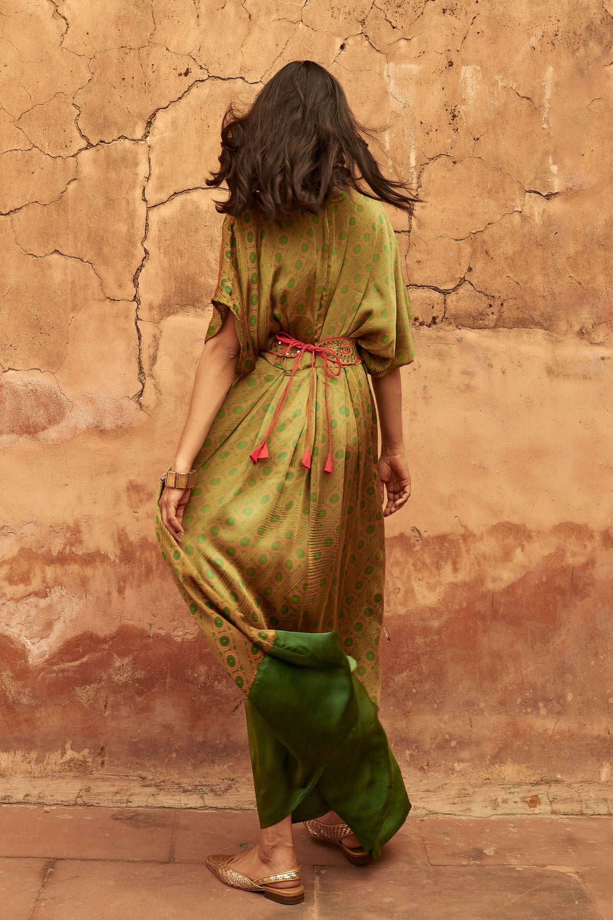 Haldi Nashpal Green Belt Dress