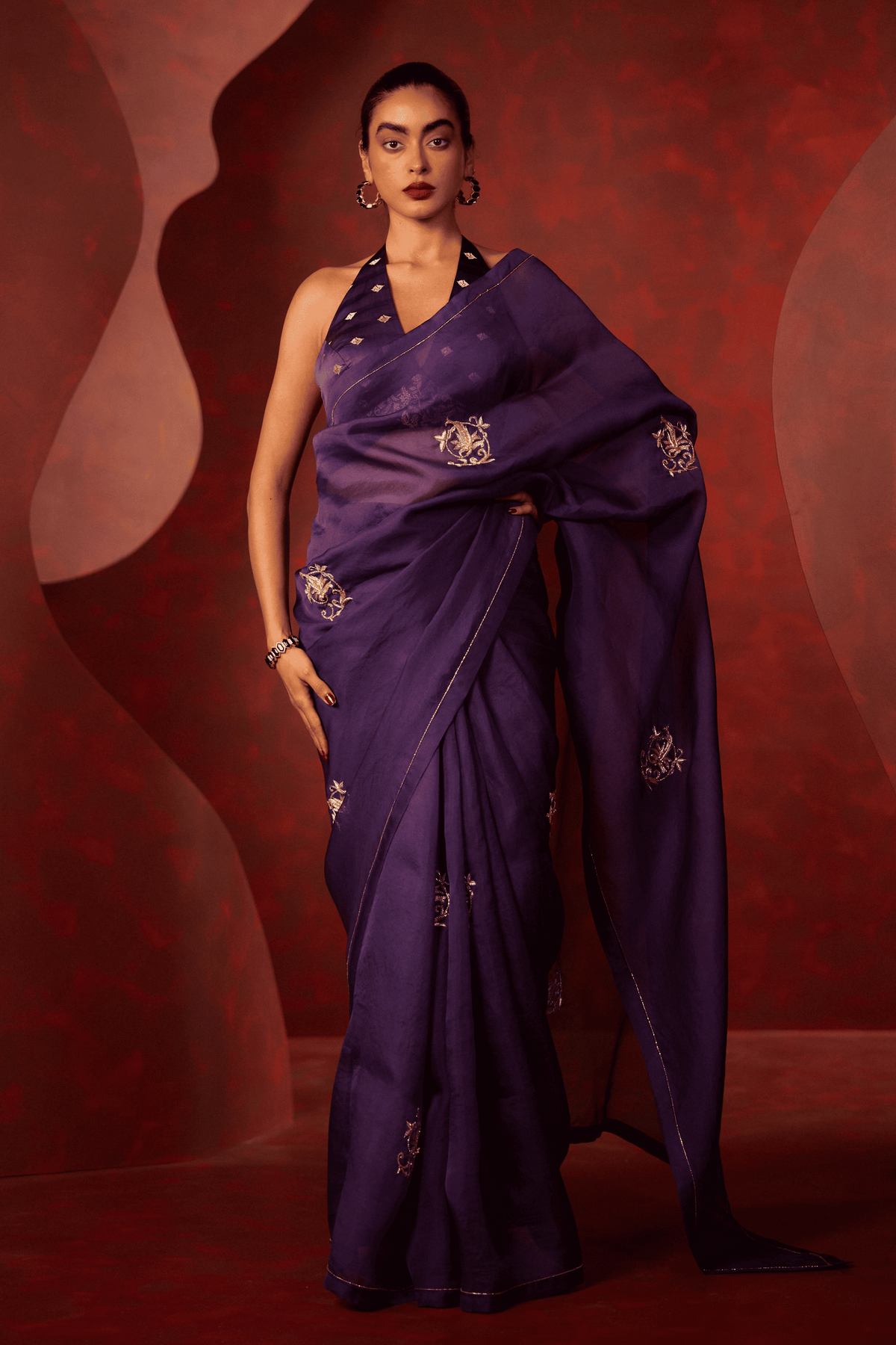 Midnight Kiss Saree in Purple