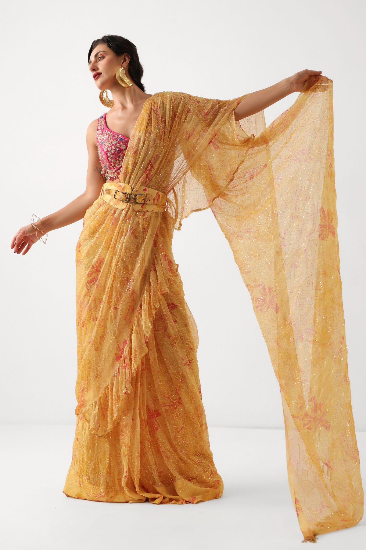 Alipore Jhilmil Saree Set