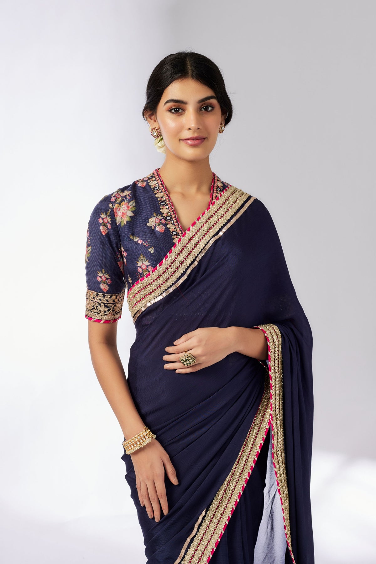 Navy Anisha Saree Set