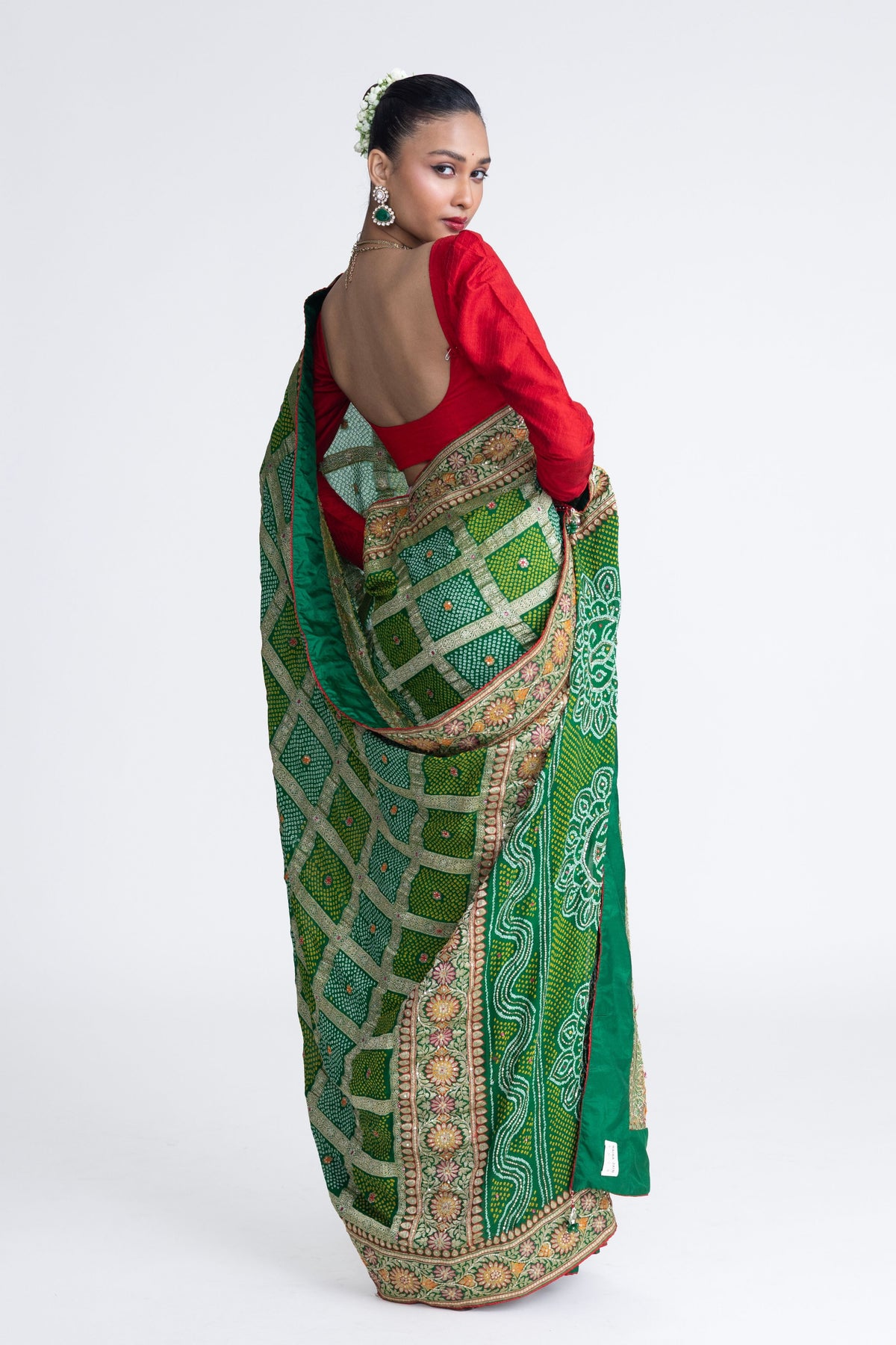 Green Gharchola Banarasi Saree