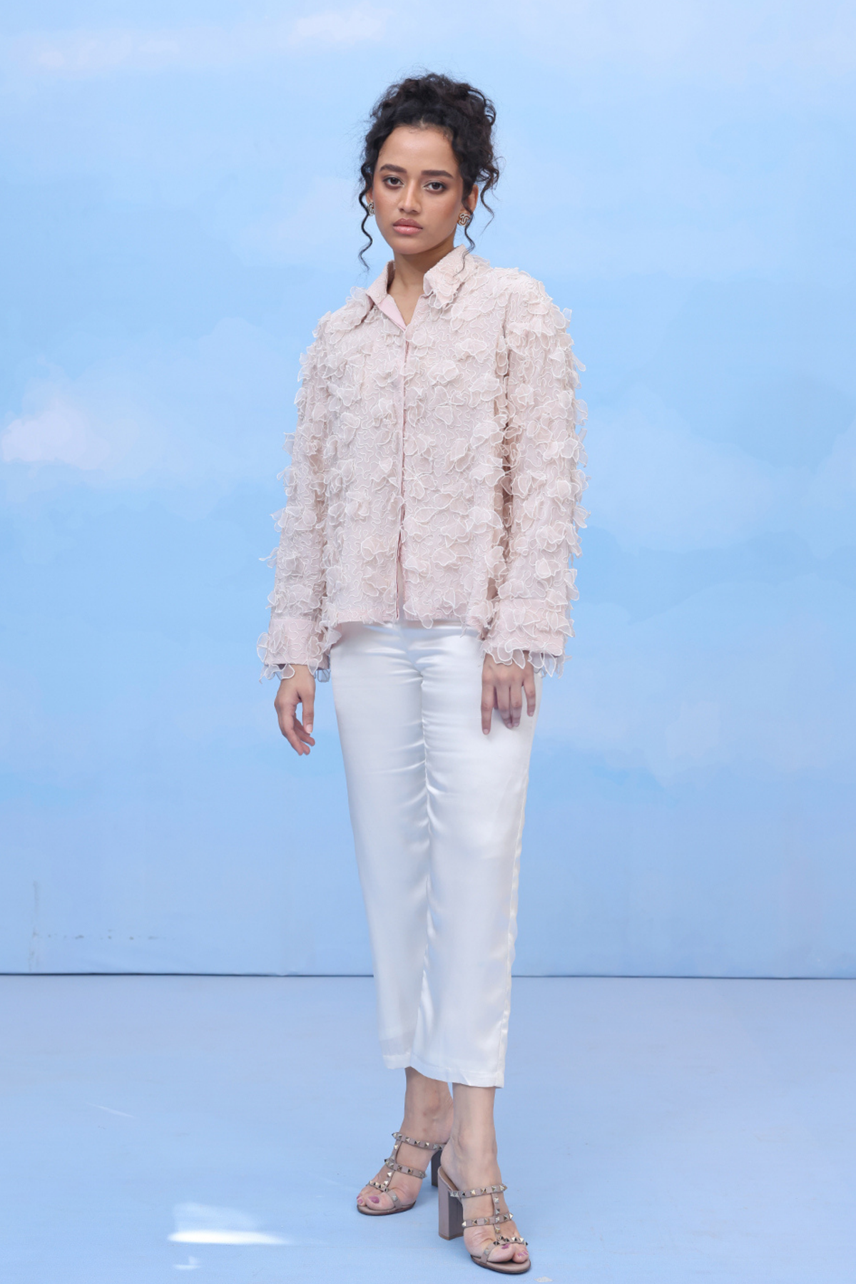 3d Pearl Blush Petal Shirt