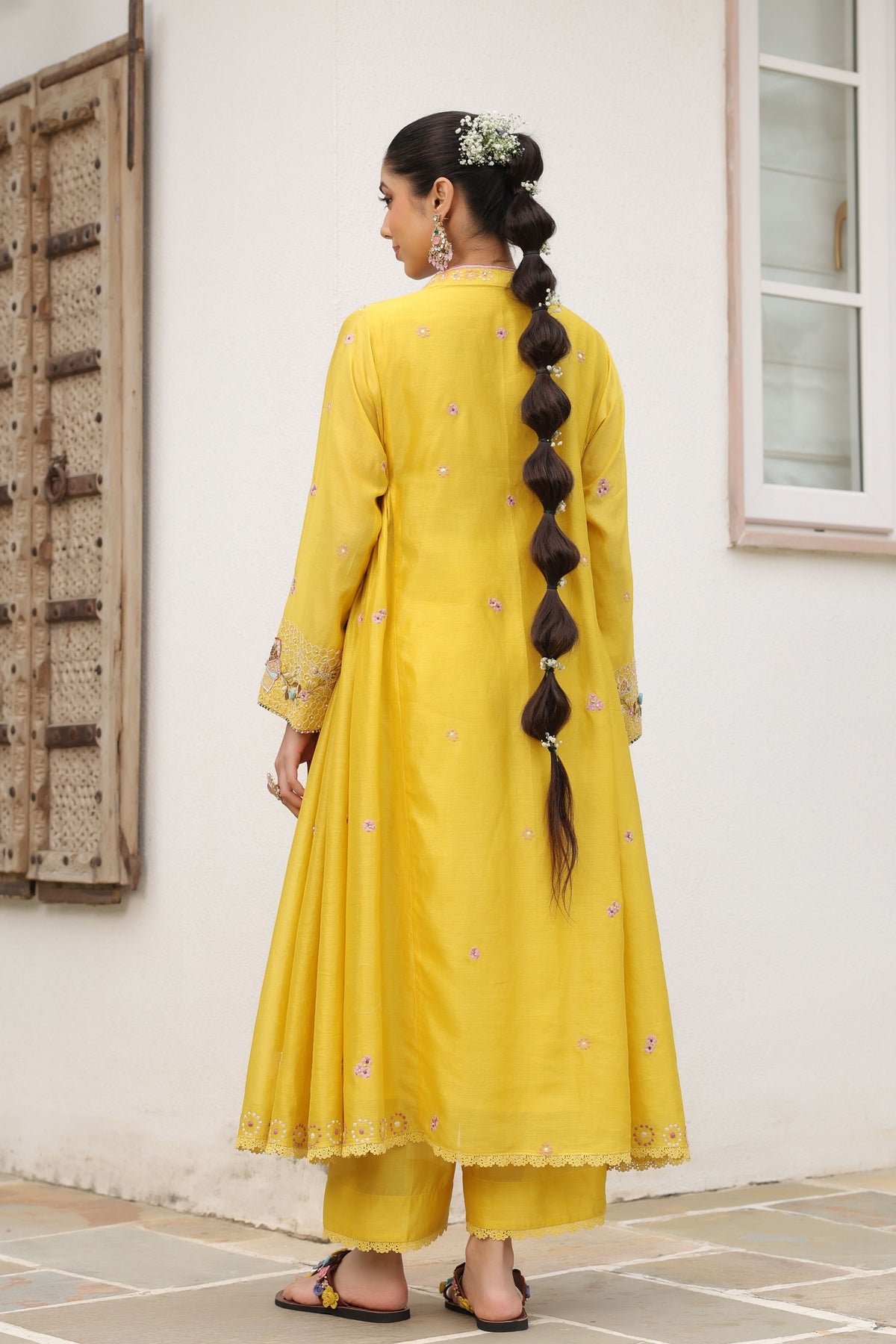 Gulzar Yellow Kalidaar Set