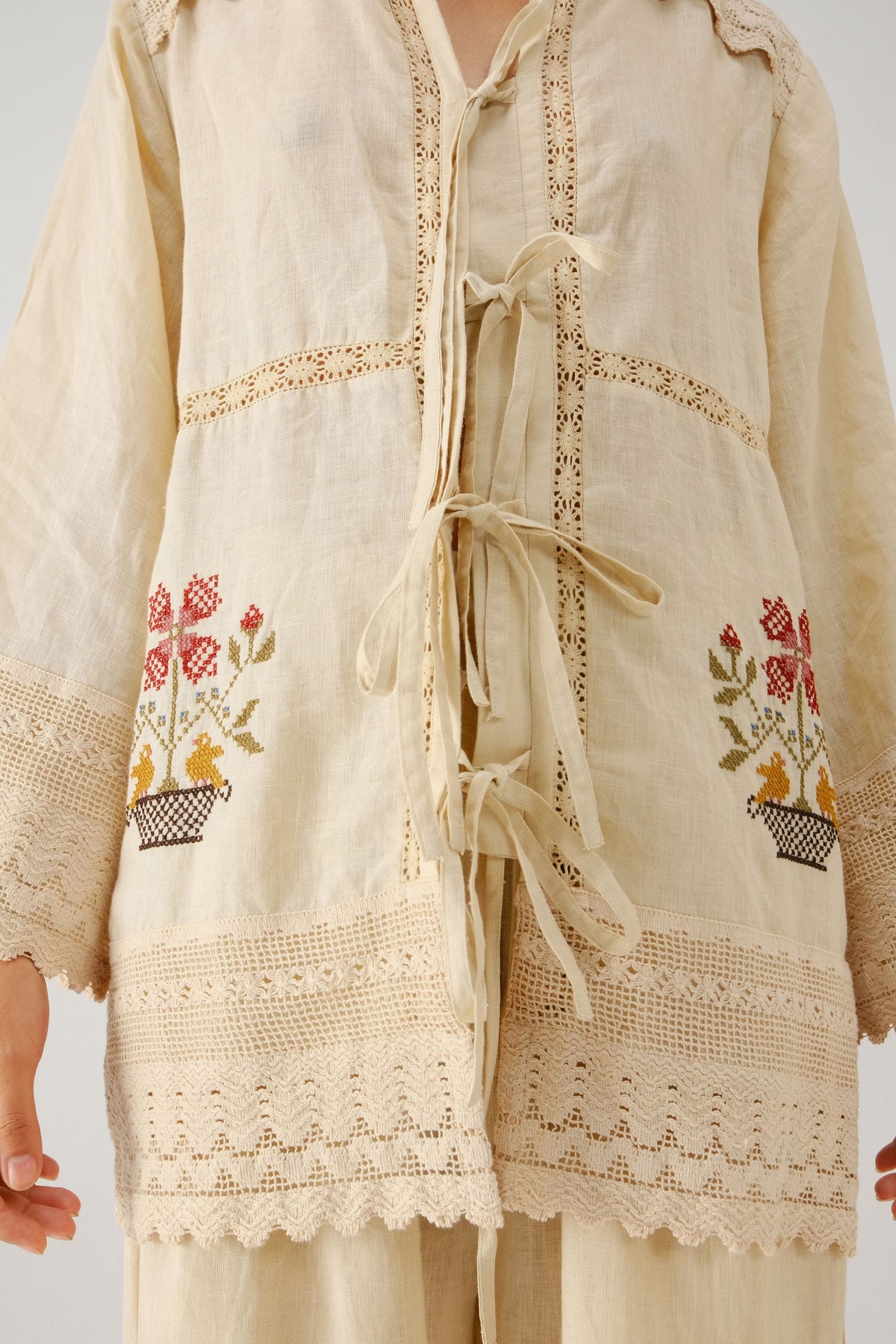 Ivory Tie up Shirt