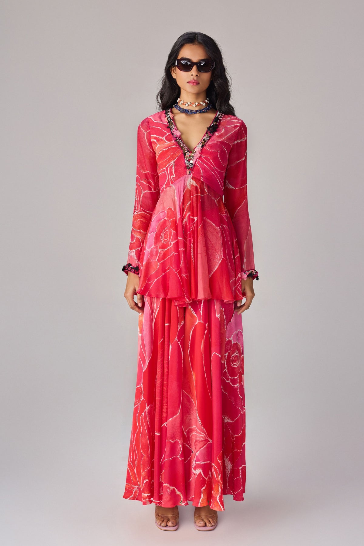 Pink Scratch Noor Palazzos