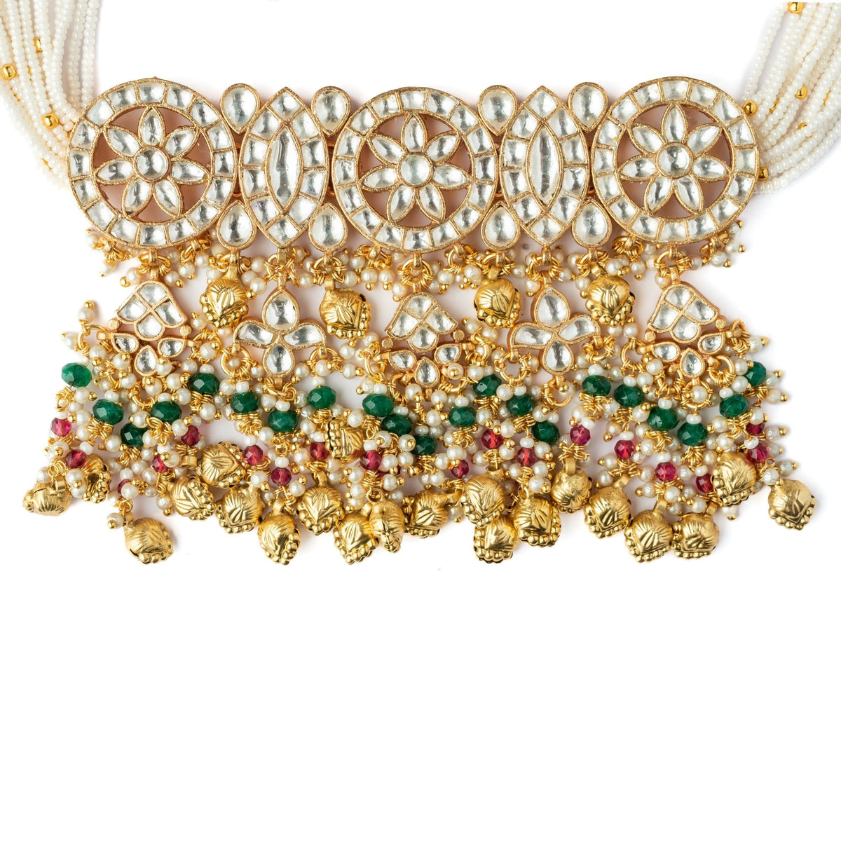 Polki Necklace Set With Earrings