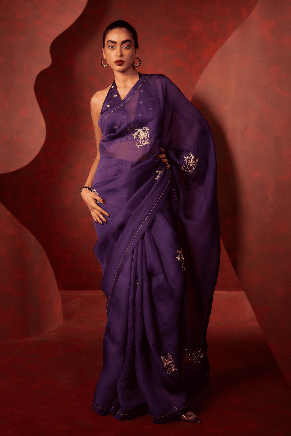 Midnight Kiss Saree in Purple