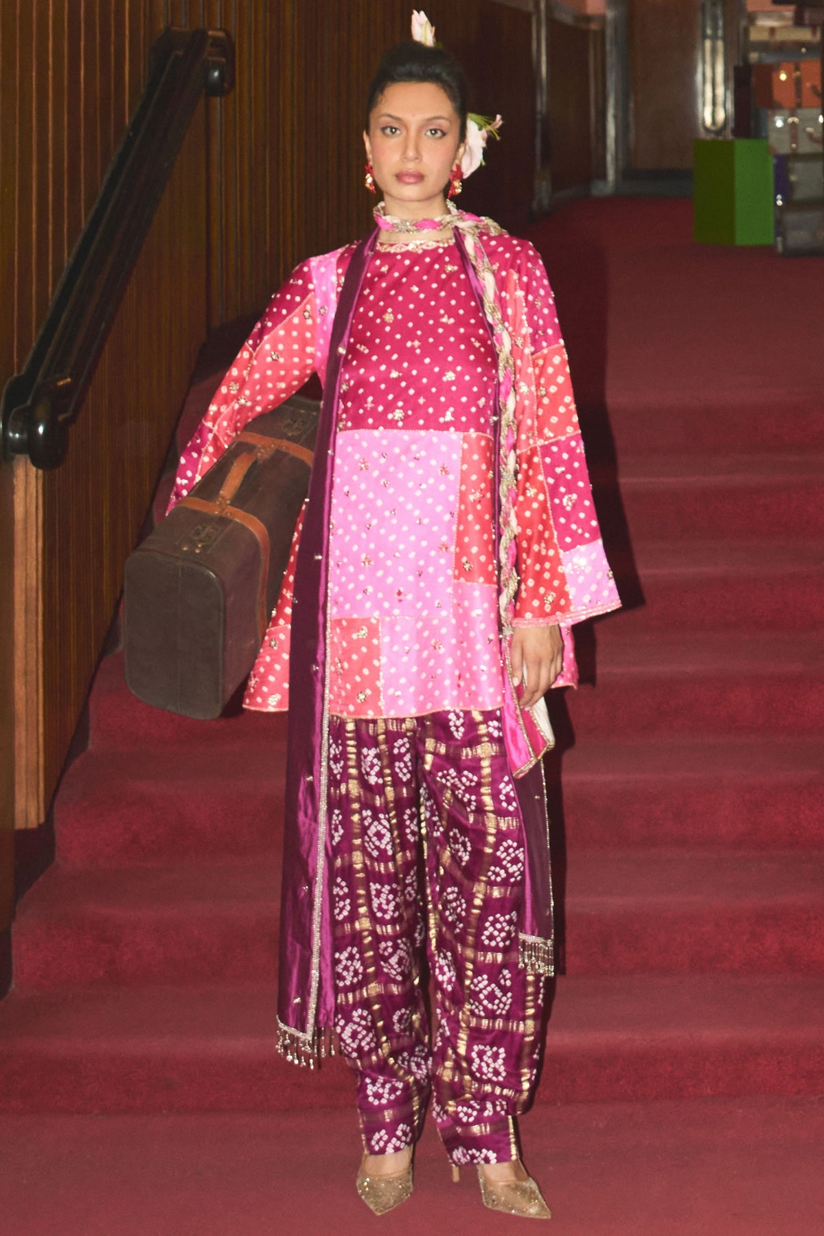 Rabia Pink Patchwork Kurta Set