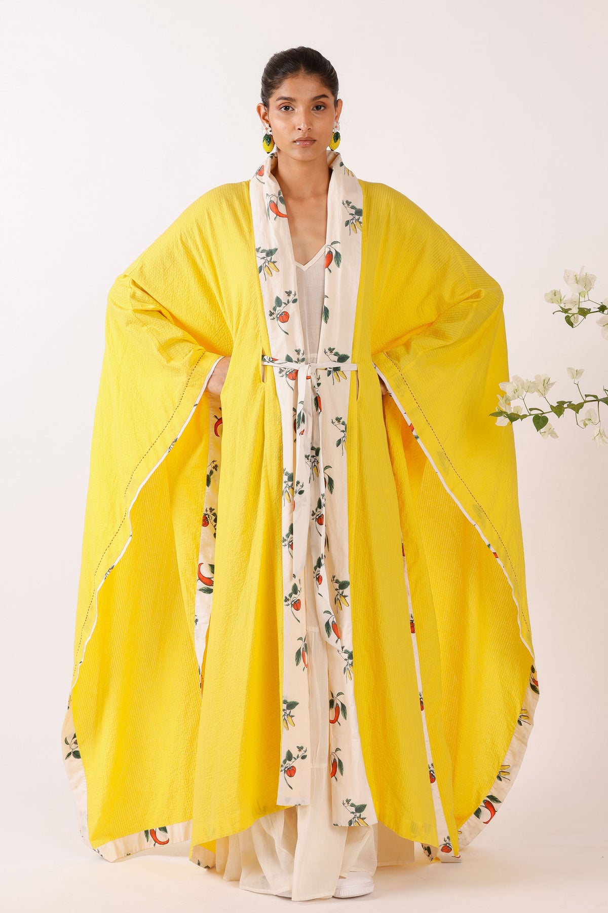Chilli Print Yellow Shrug