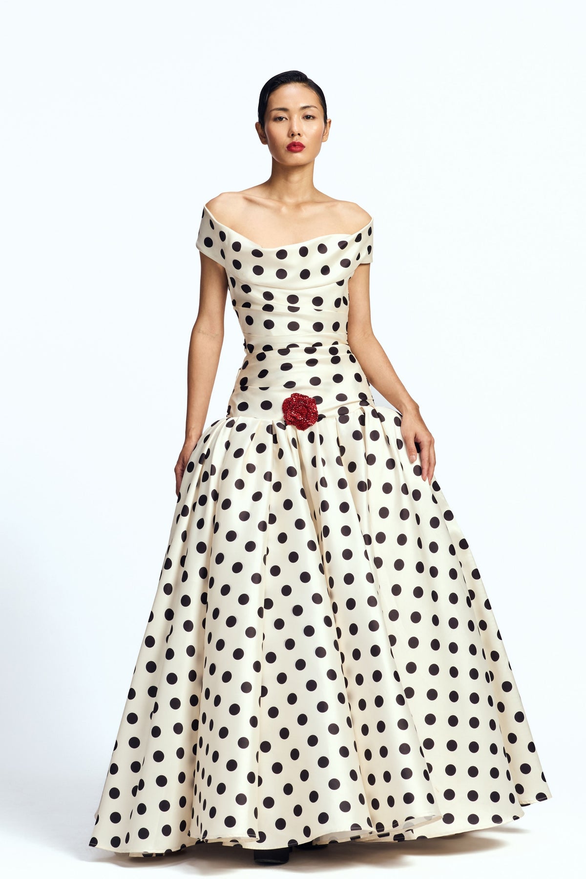 Off Shoulder Drop-Waisted Gown