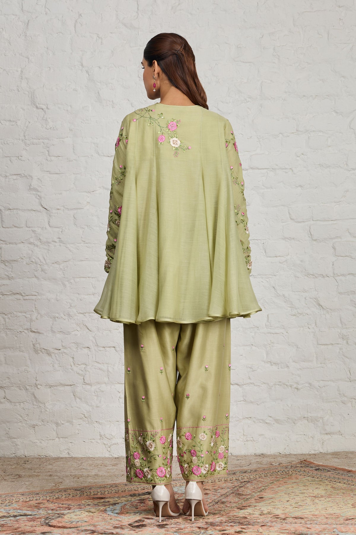 Faye Green Short Kurta Set