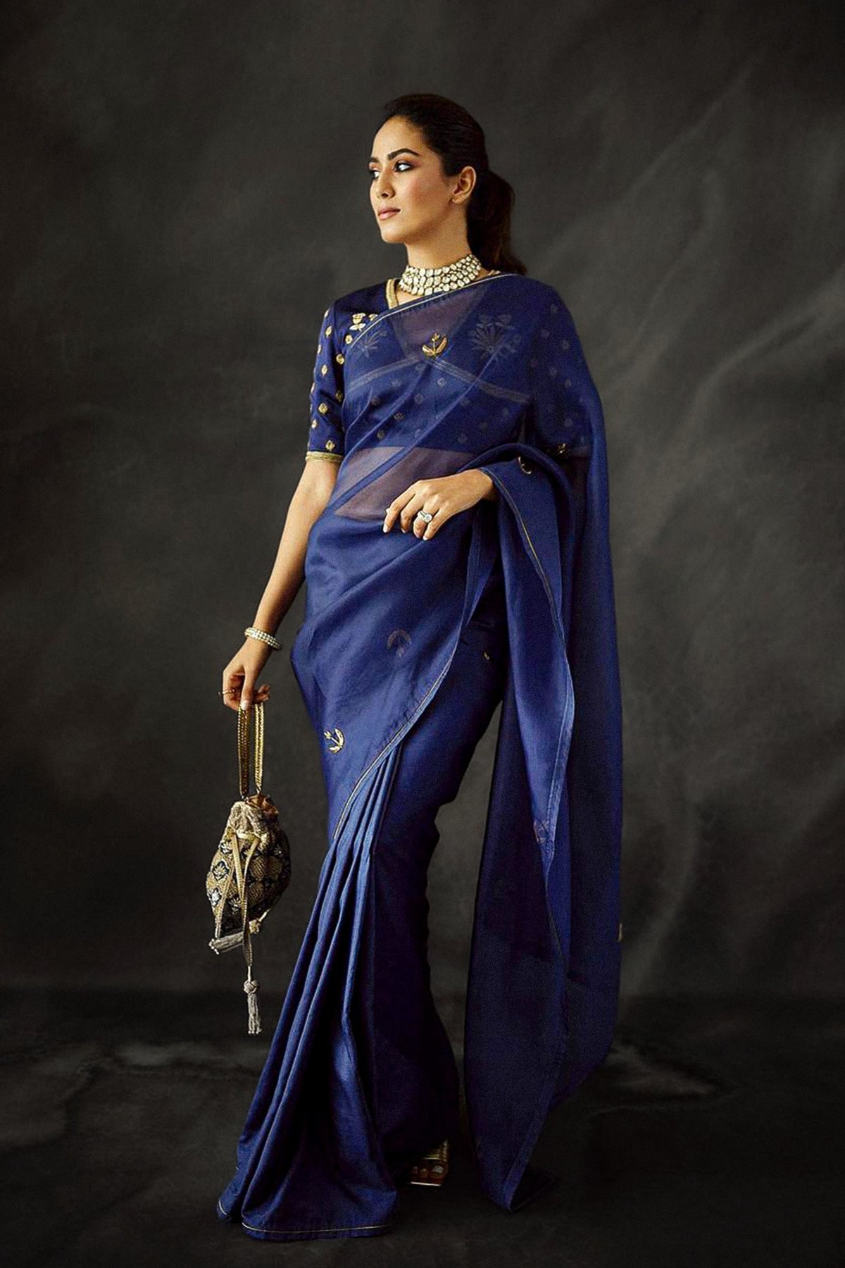 Purvai Indigo Saree
