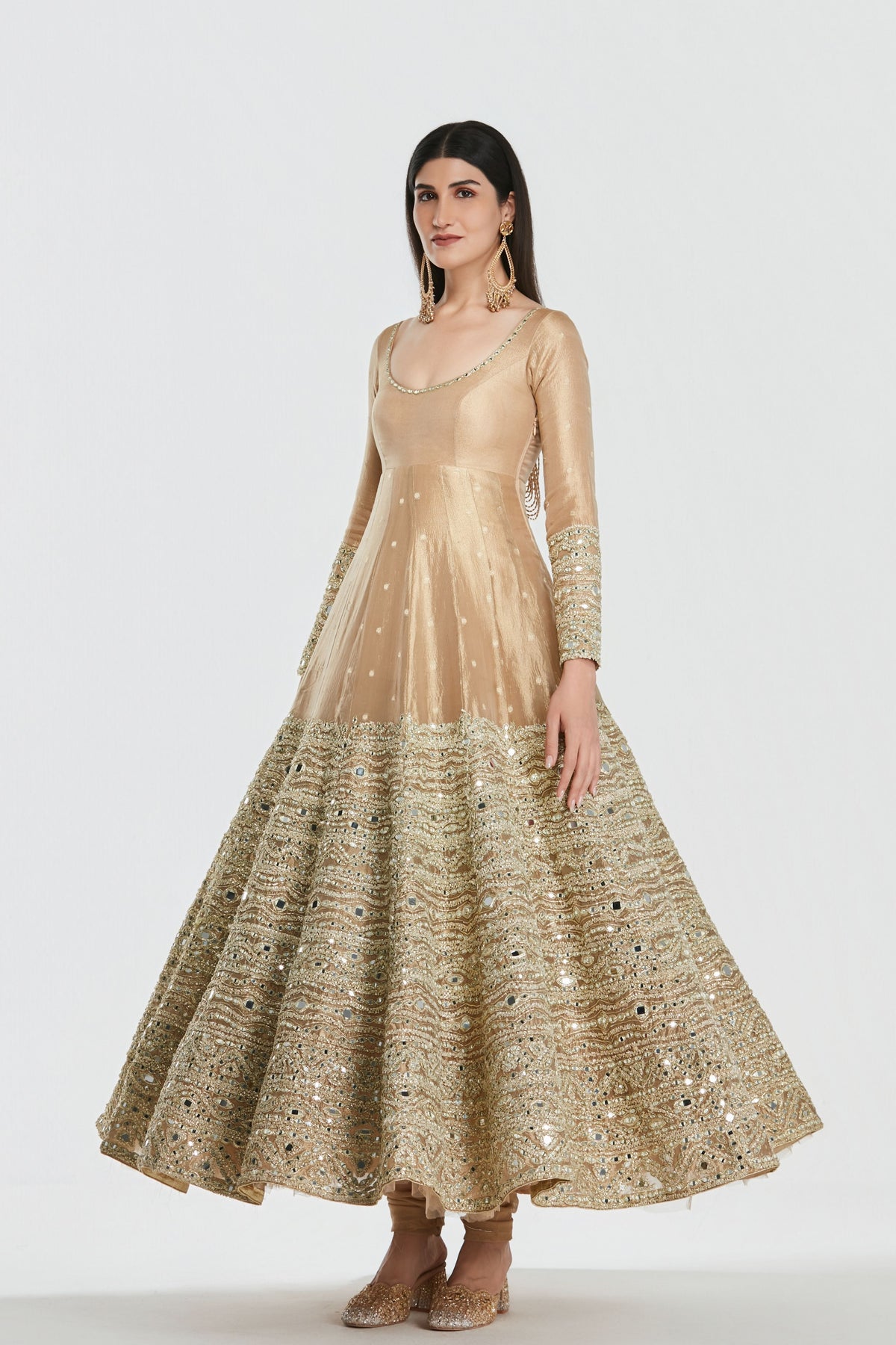 Royal Gold Anarkali Set