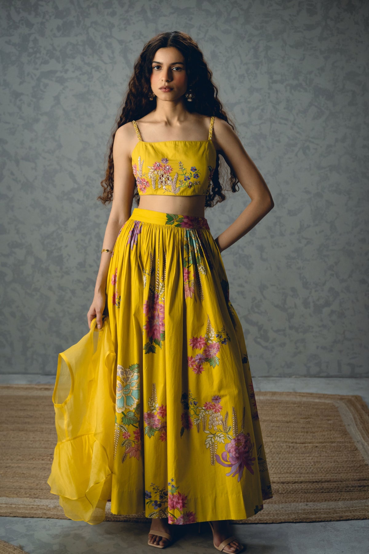 Alina Yellow Skirt Set