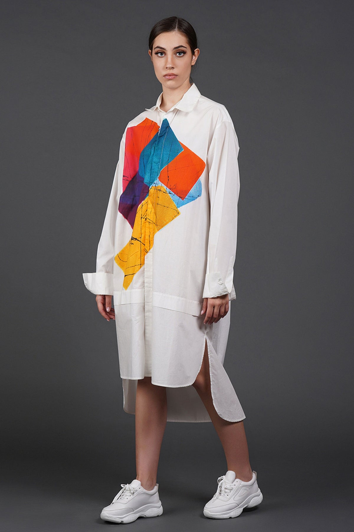 Offwhite Multi Colour Digtal Print Dress