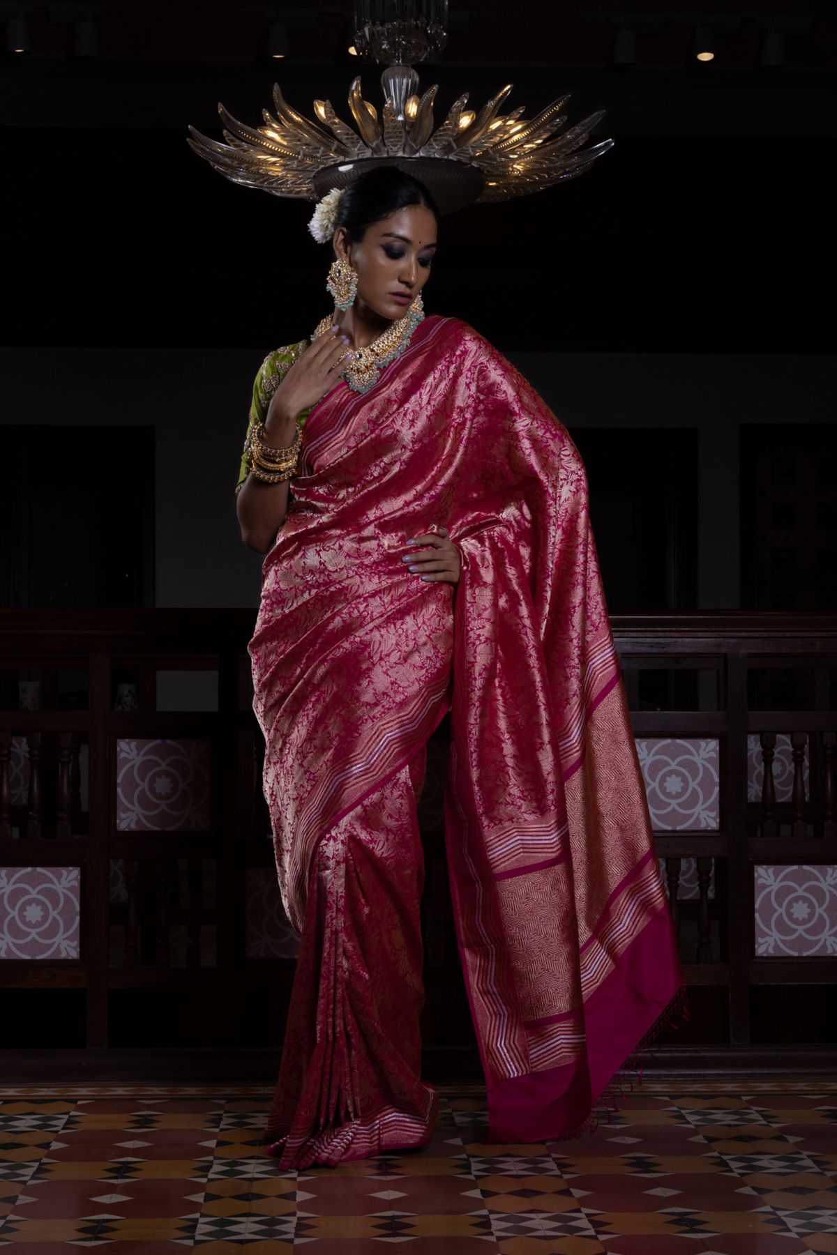 Roop Raj Rani Jaal Zari Pure Silk Benarasi Handloon Sari