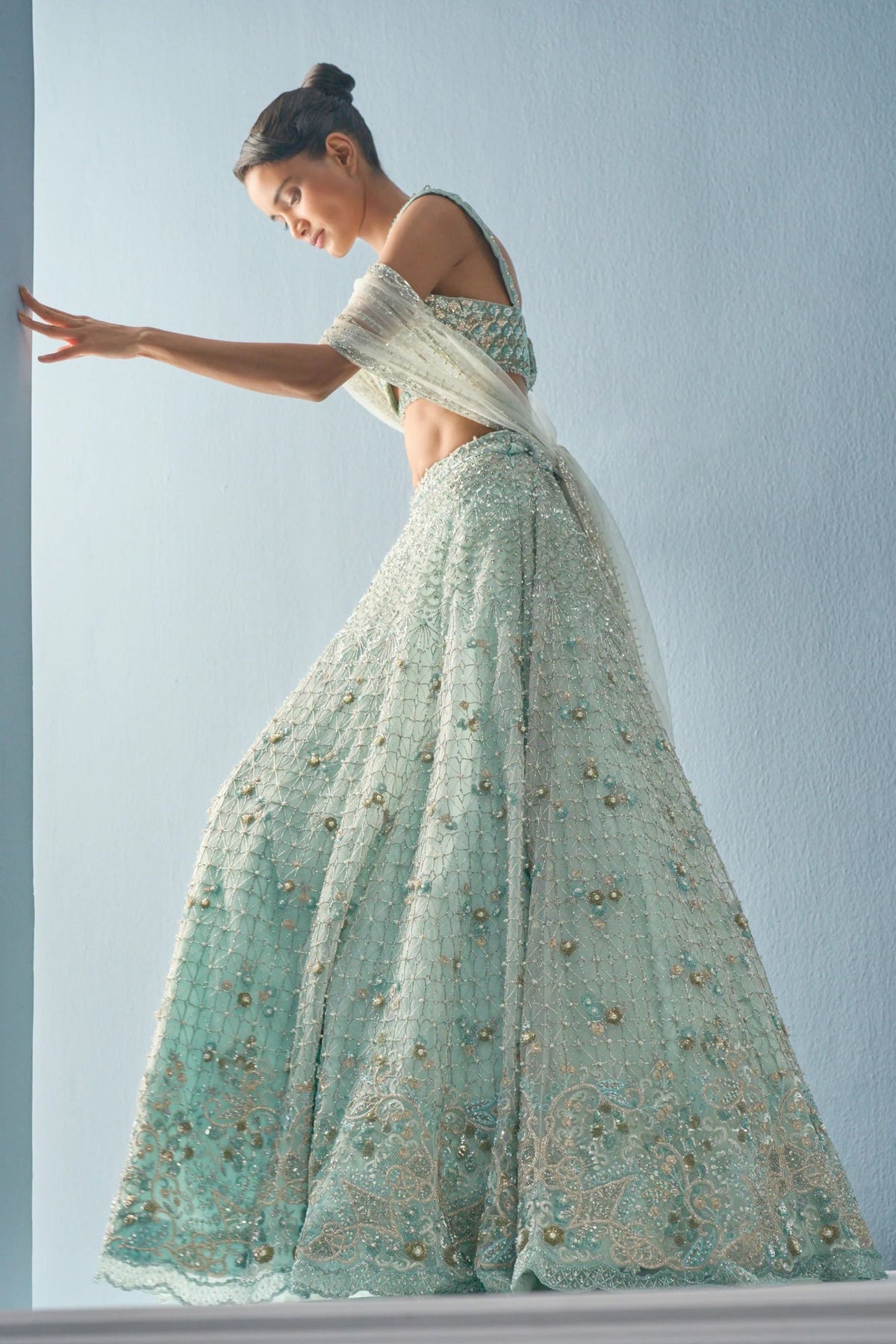 Aqua Lehenga Set