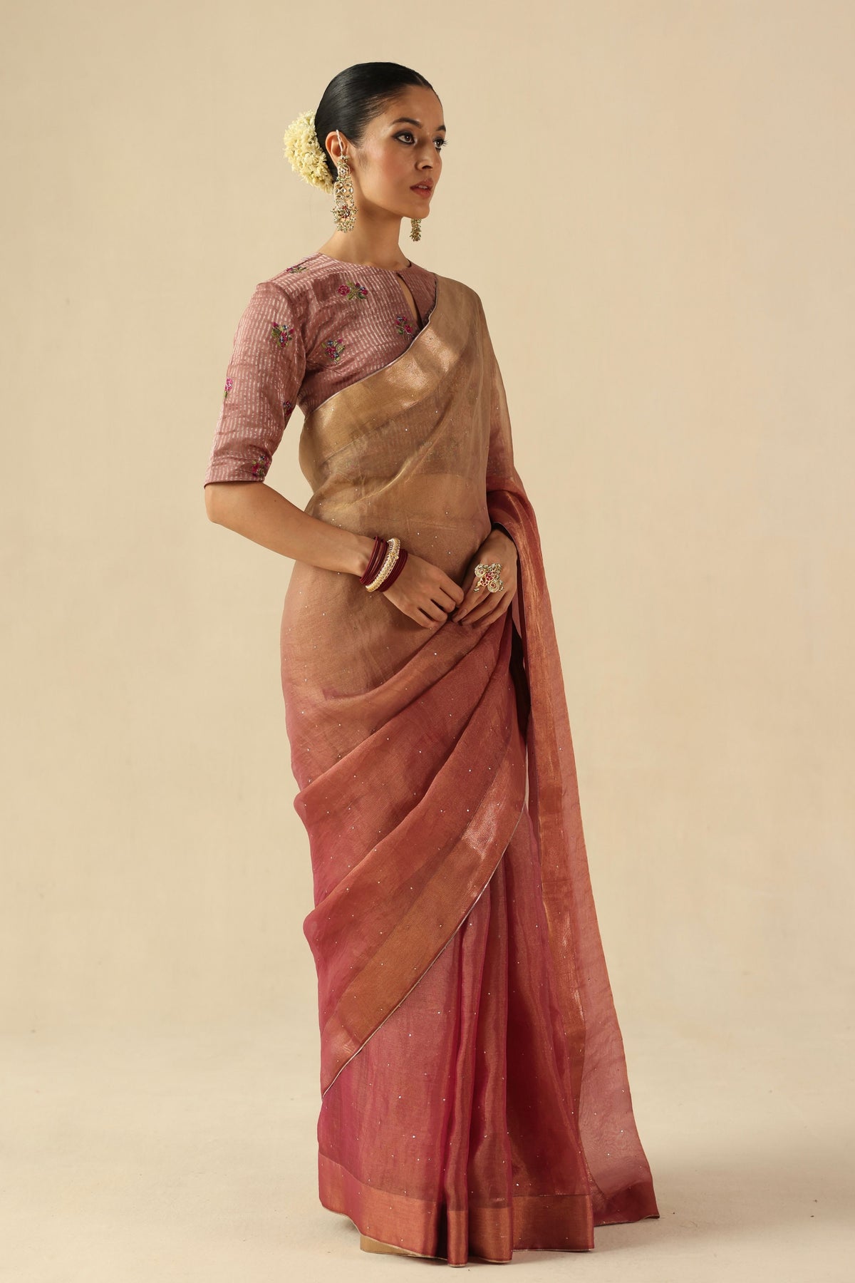 Peach Taj Gul Saree