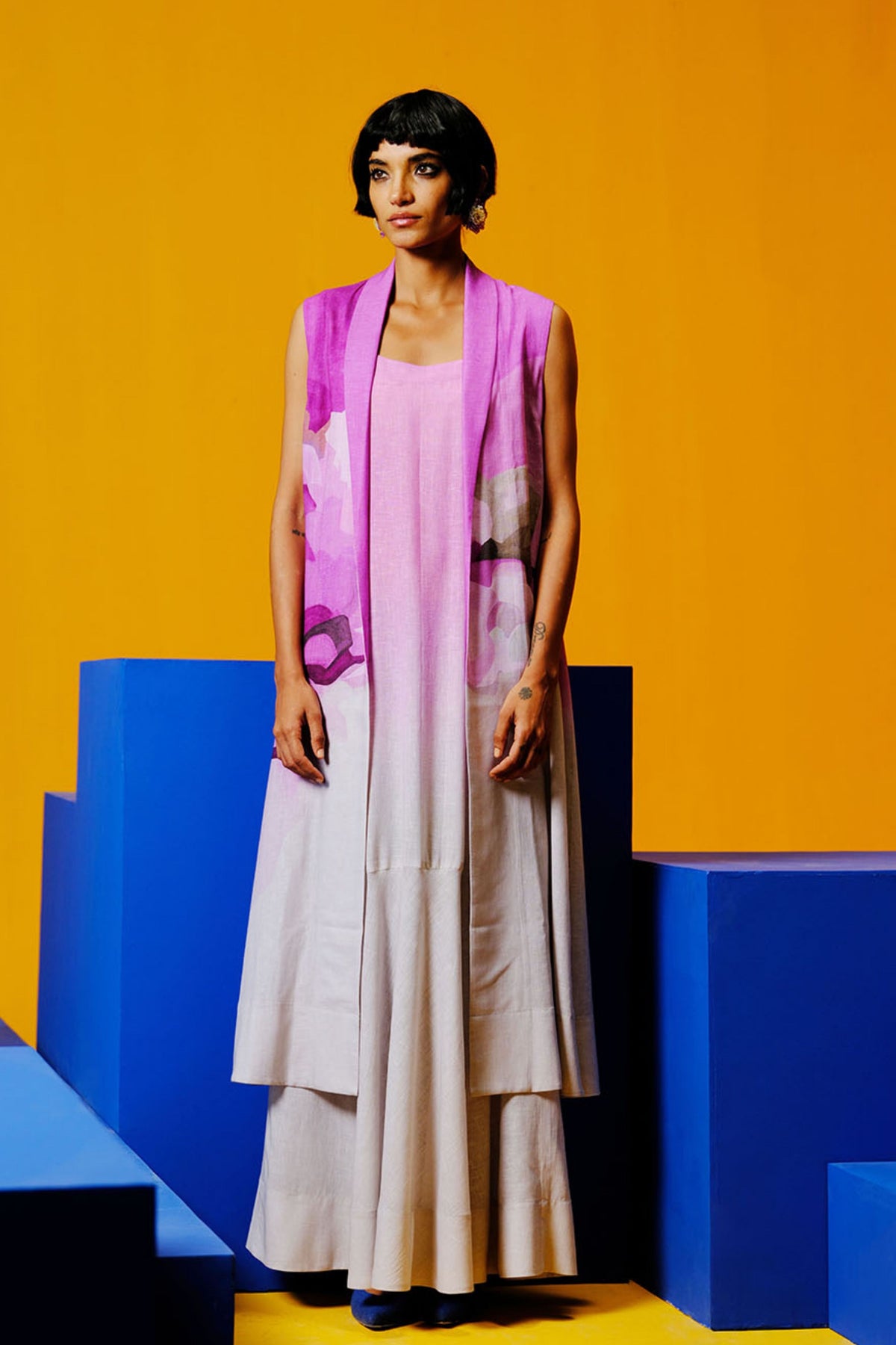 Diffuse Beetroot and Grey Dress