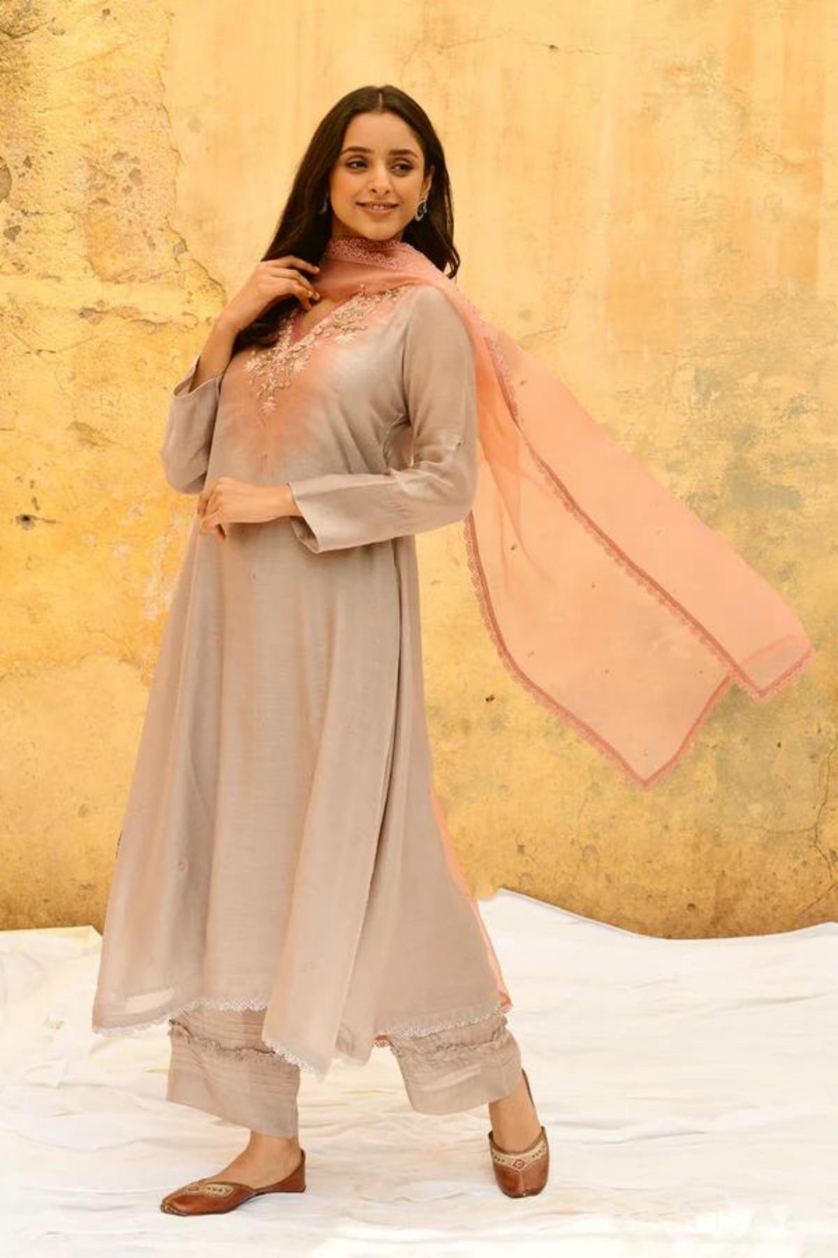 Grey Mystic Knot Kurta Set