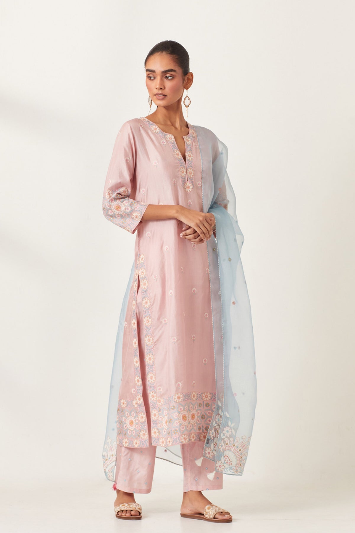 Pink Silk Kurta Set