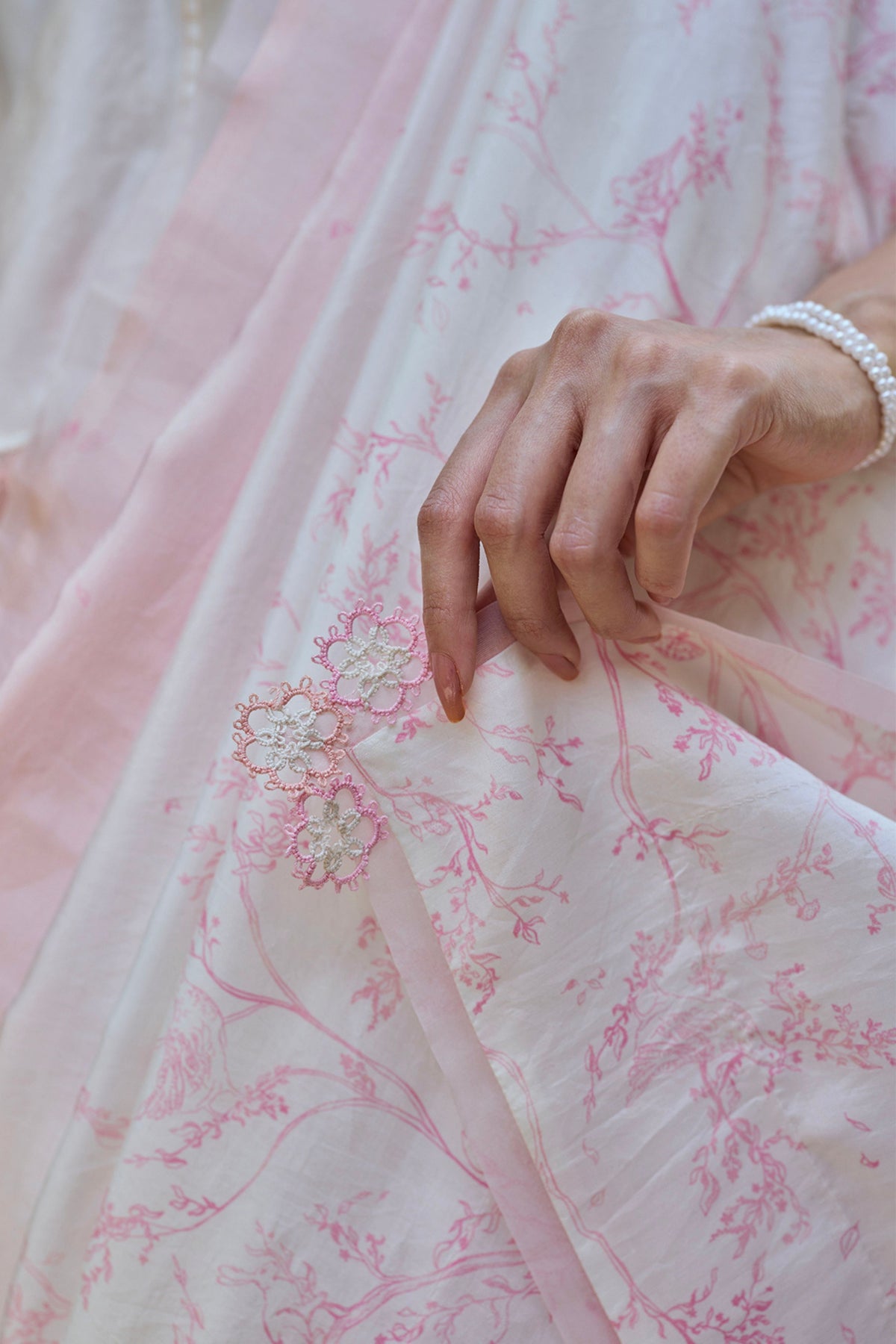 Once-upon-a-garden Pink Saree