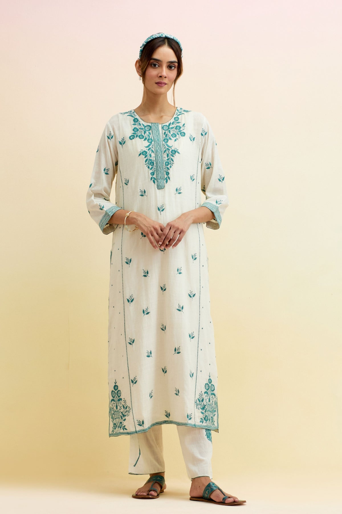 Ivory Kalidar Kurta Set