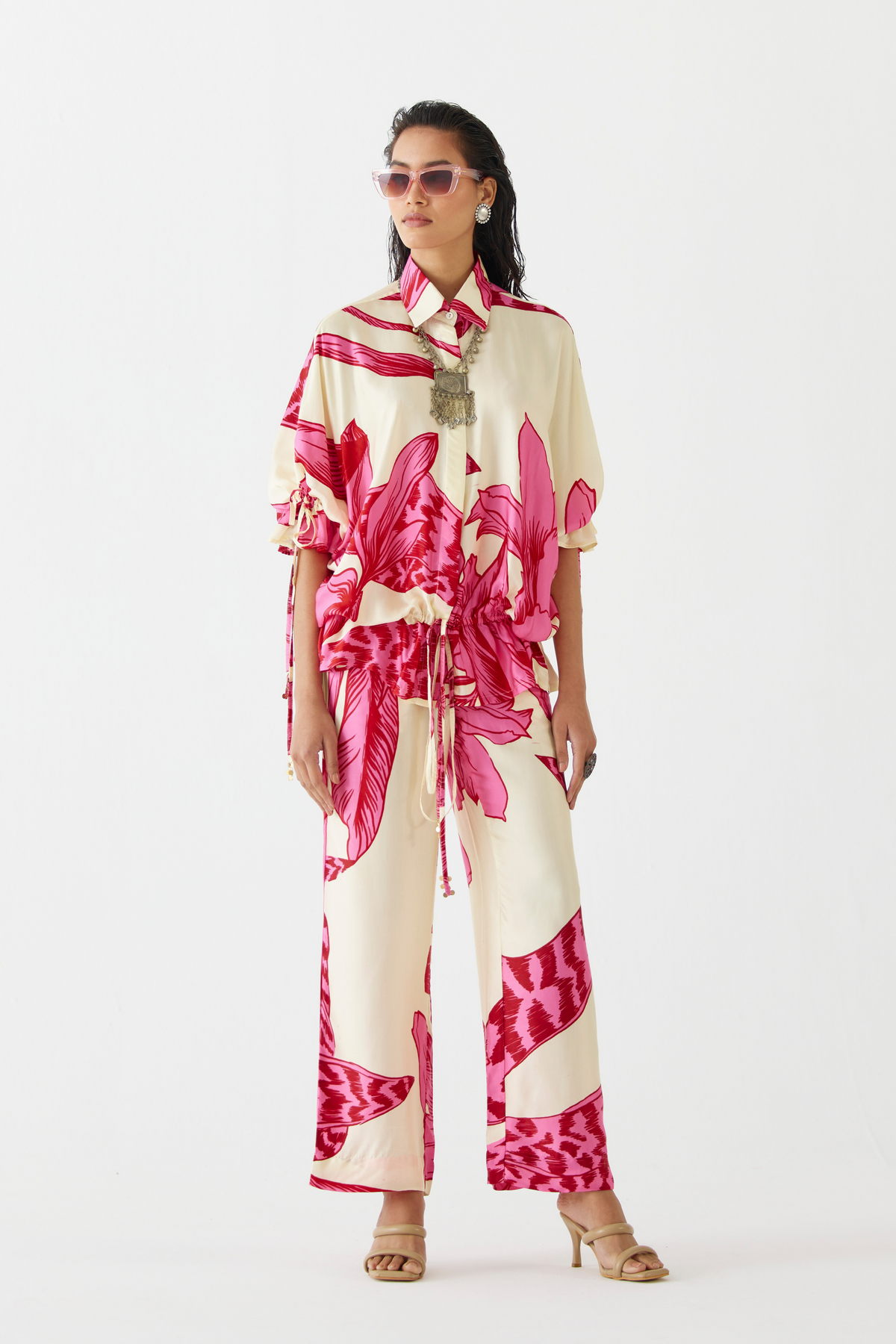 Pink  Aphrodite Drawstring Shirt &amp; Pants