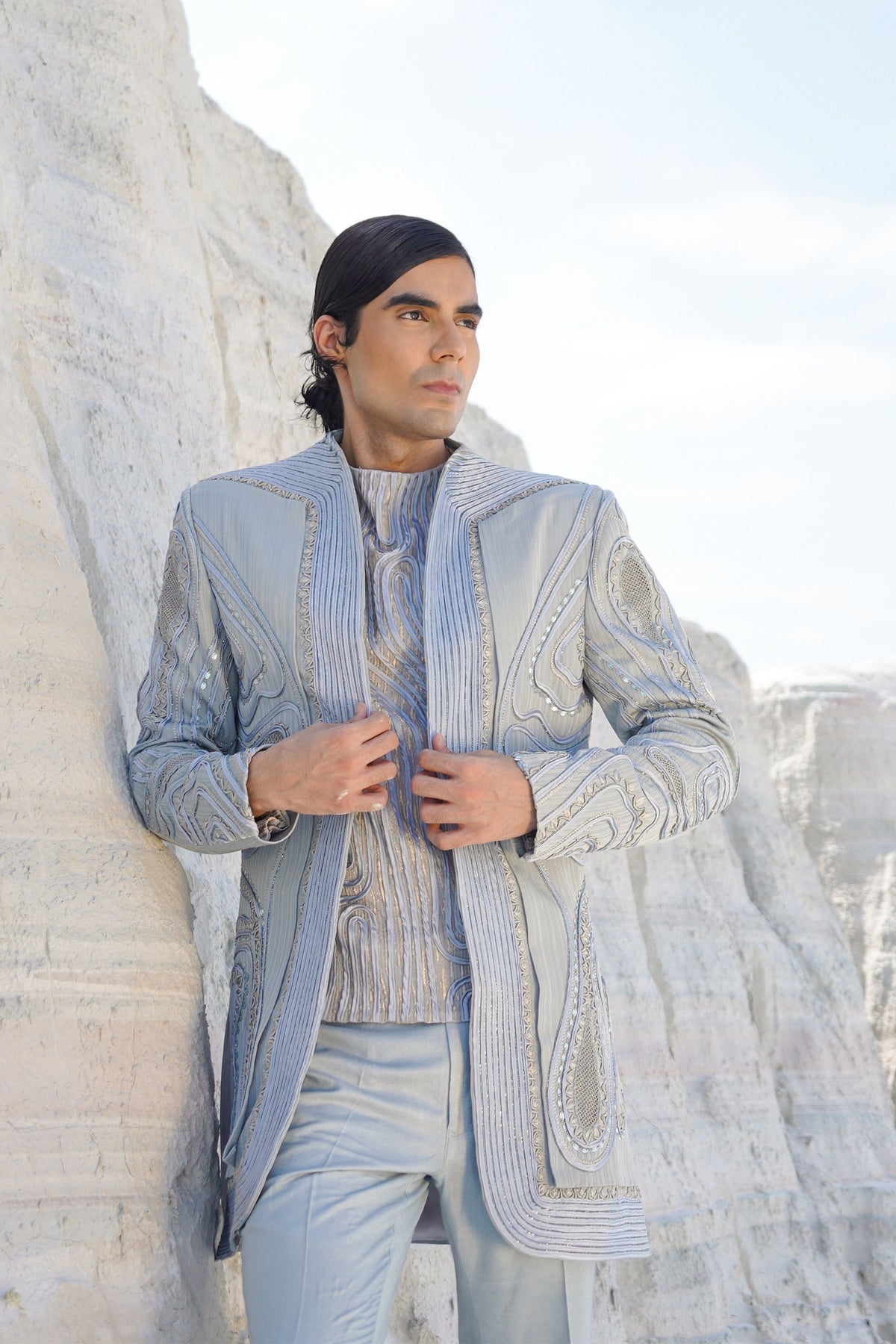 Powder Blue Jacket Set