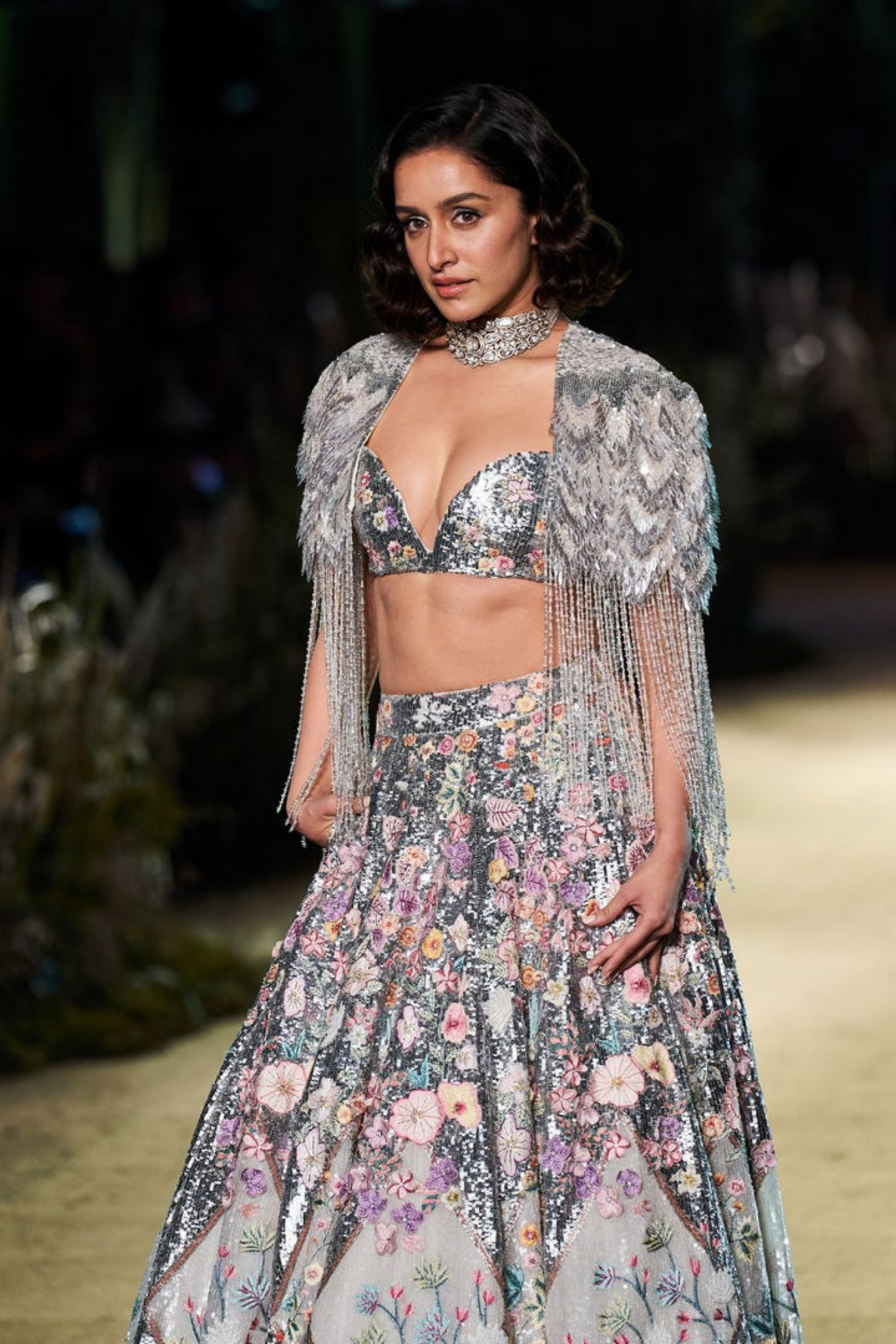 Sunderbans Moonshine Lattice Lehenga Set