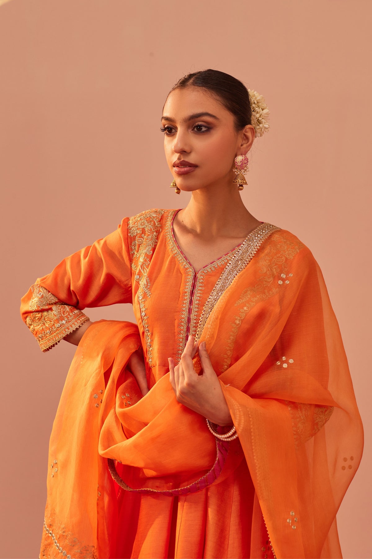 Fatima Orange Sharara Set