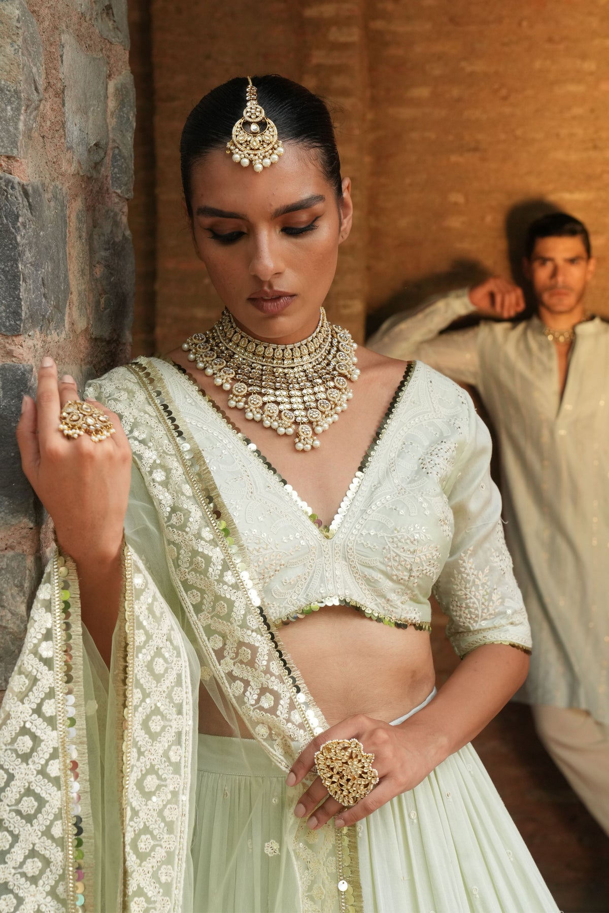 Mint Forest Maharani Lehenga Set