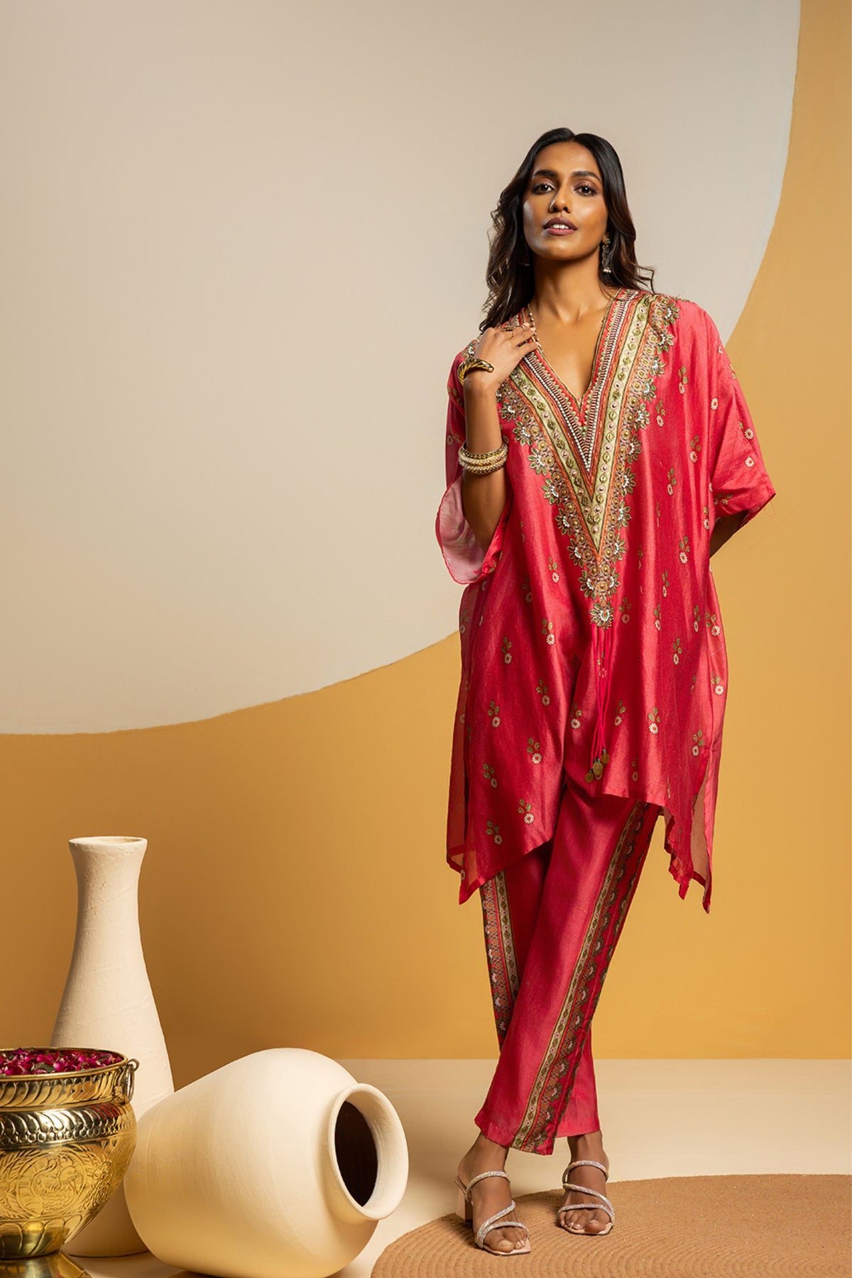 Pink Taarani Embellished Kurta Set