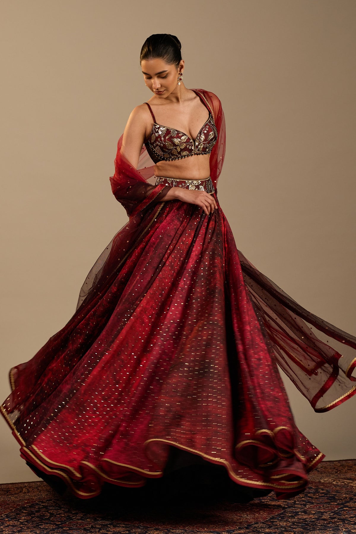 Rosso Lehenga Set