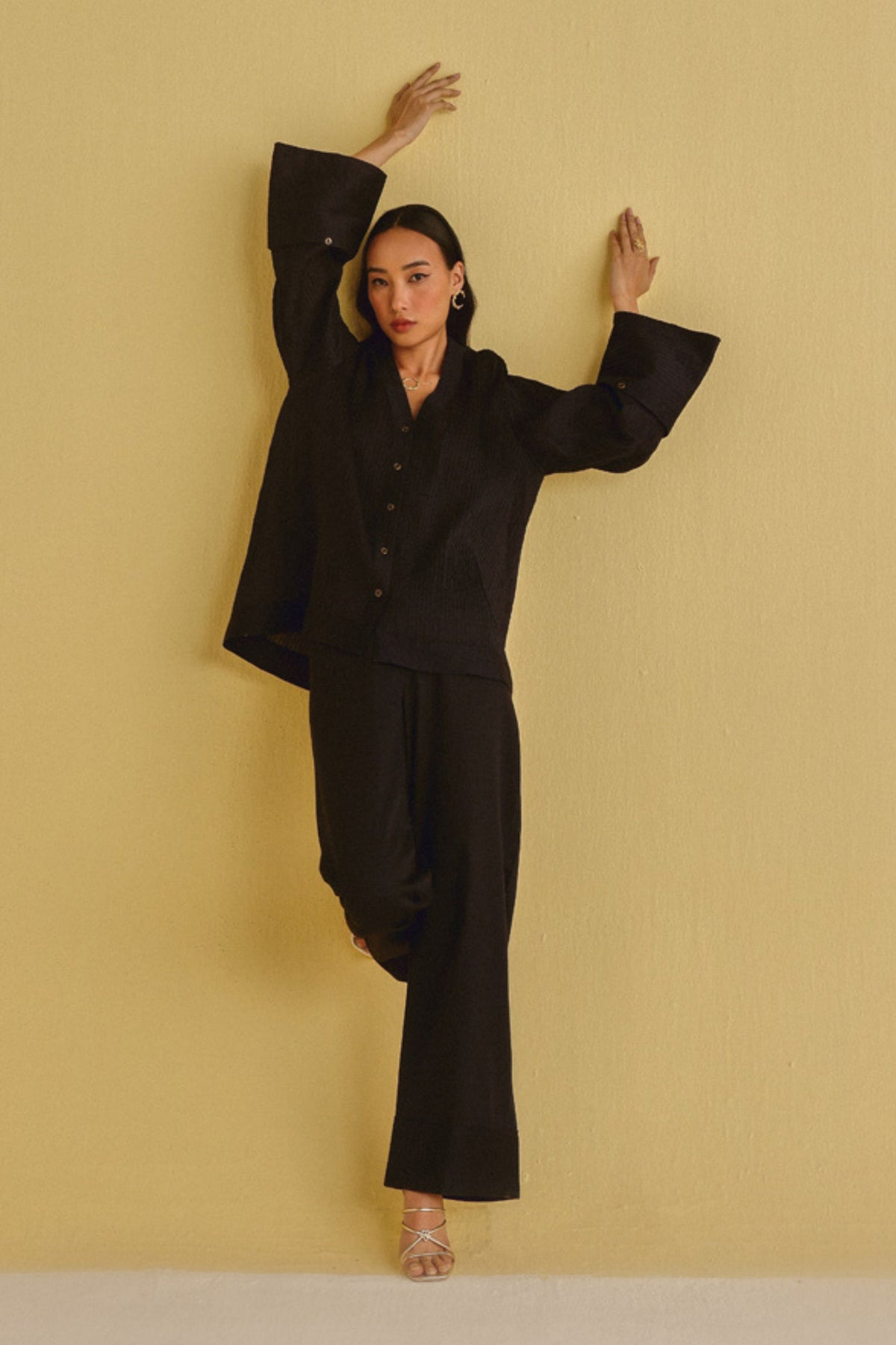 Pintuck Jacket With Palazzos