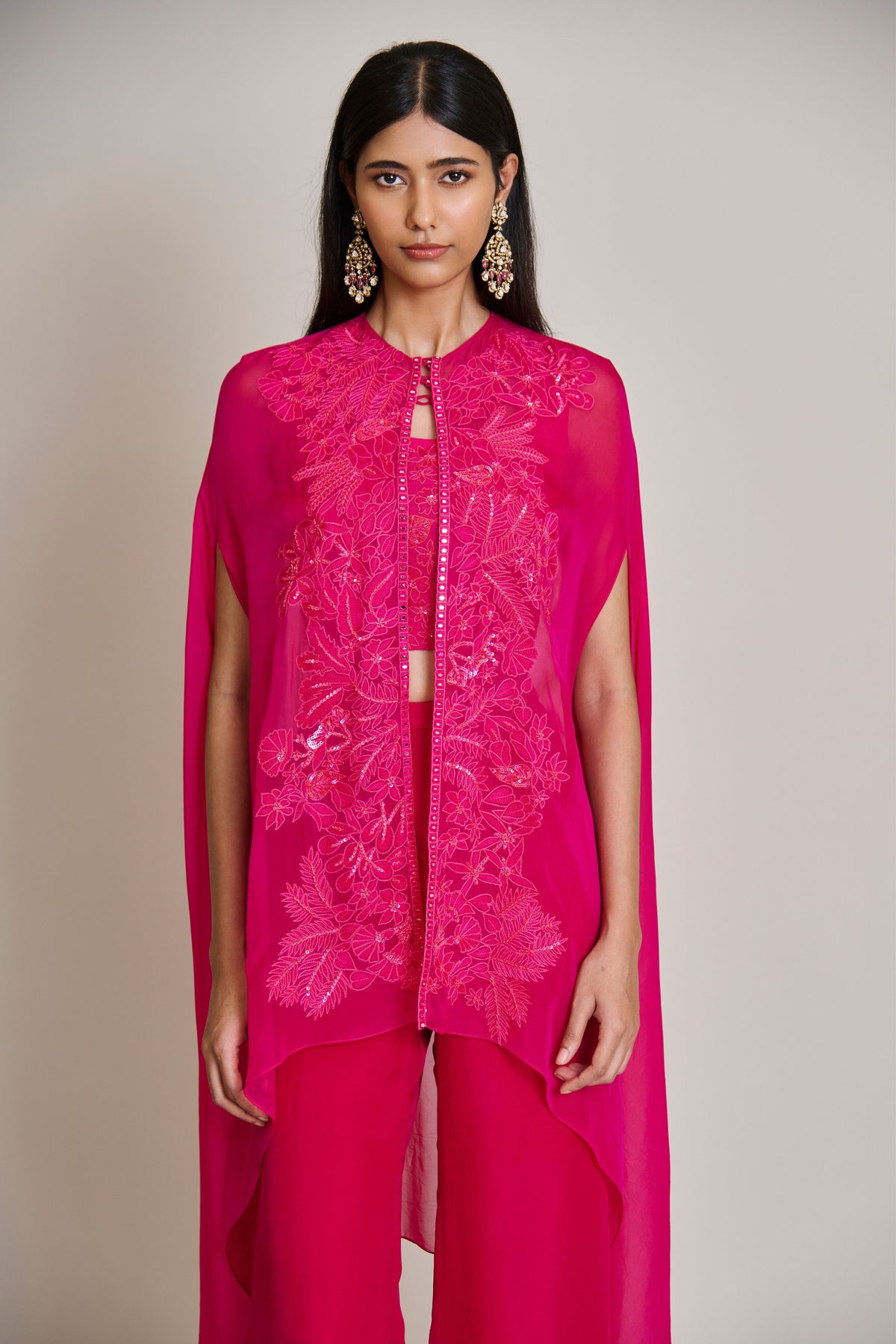 Aurea Fuchsia Wildflower Cape Set