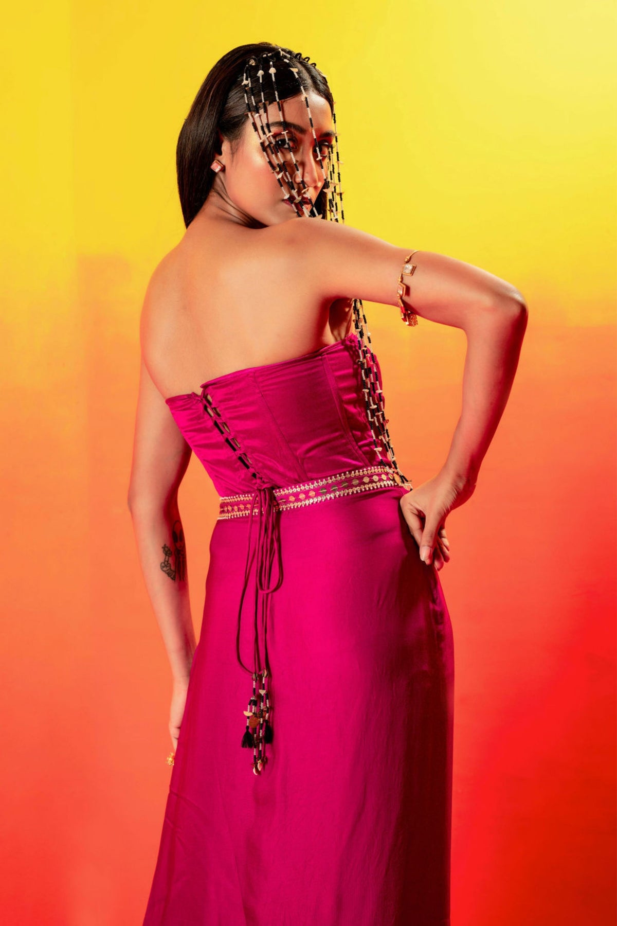 Tara Pink Cape Dress