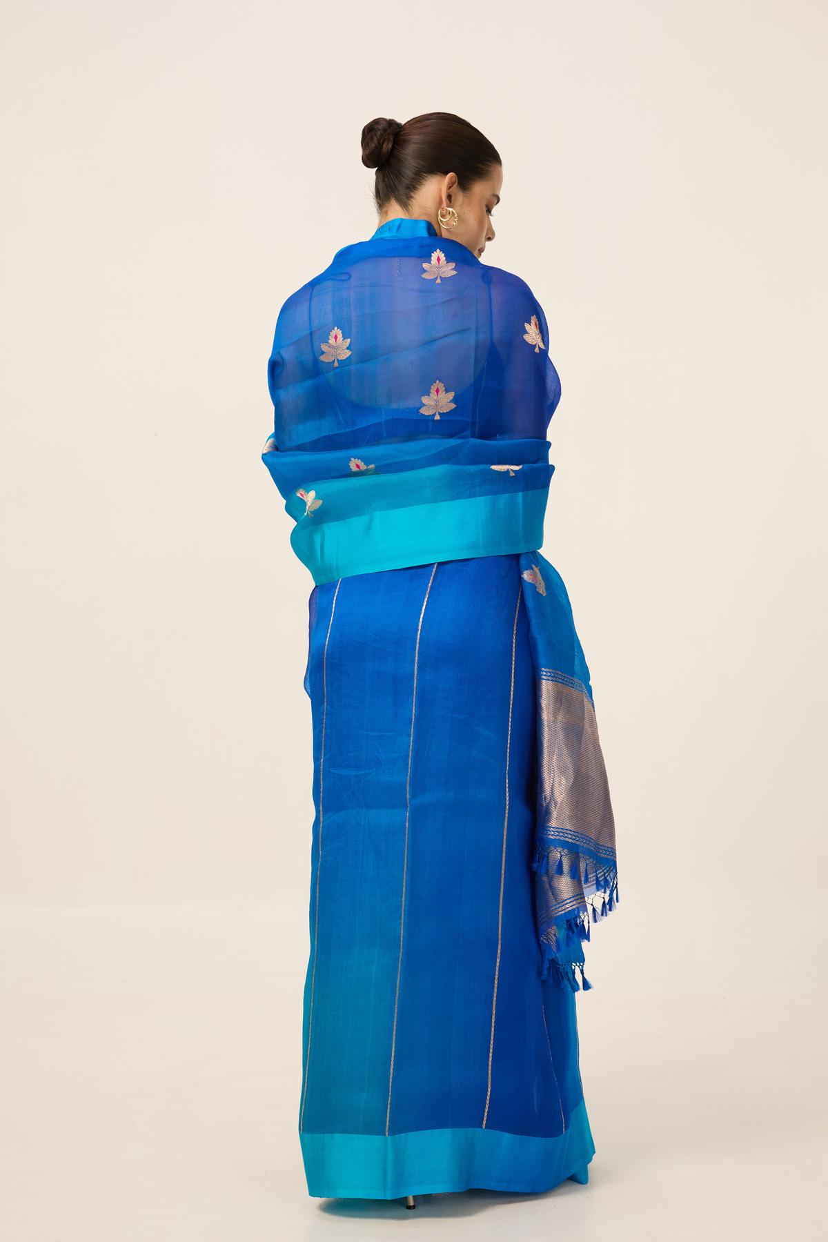 Deep Blue Organza Saree
