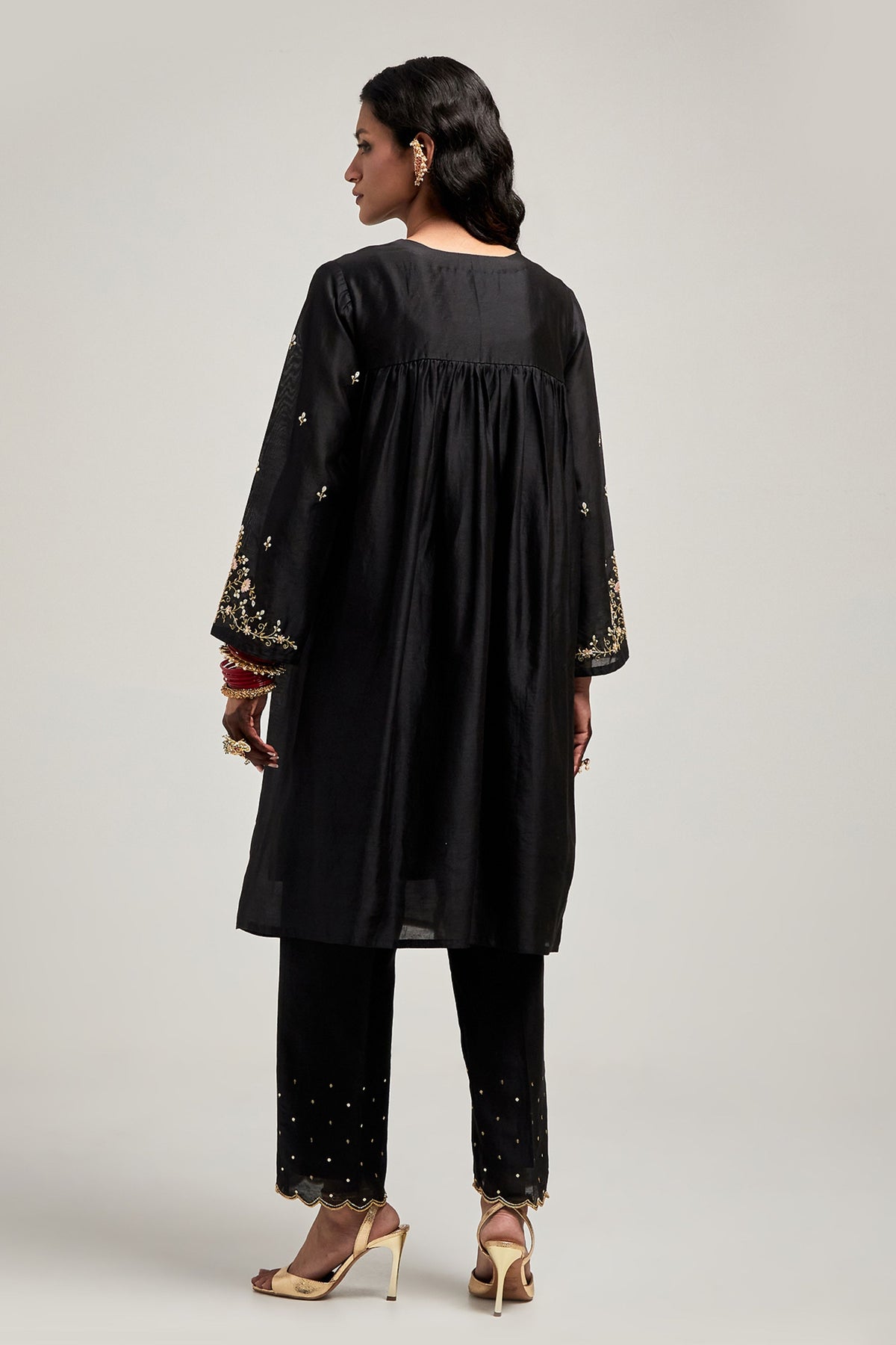 Black Short Kurta Set
