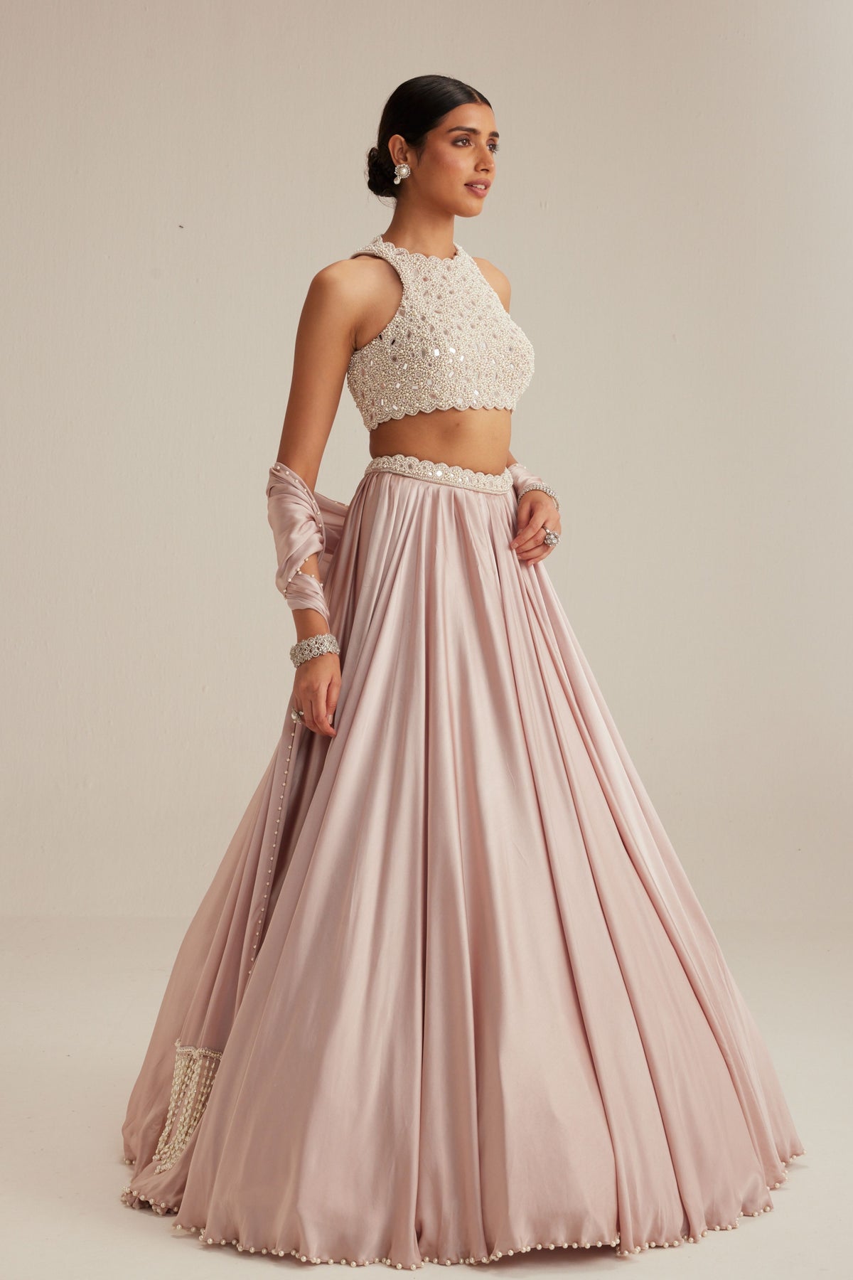 Ash Pink OAS Lehenga Set